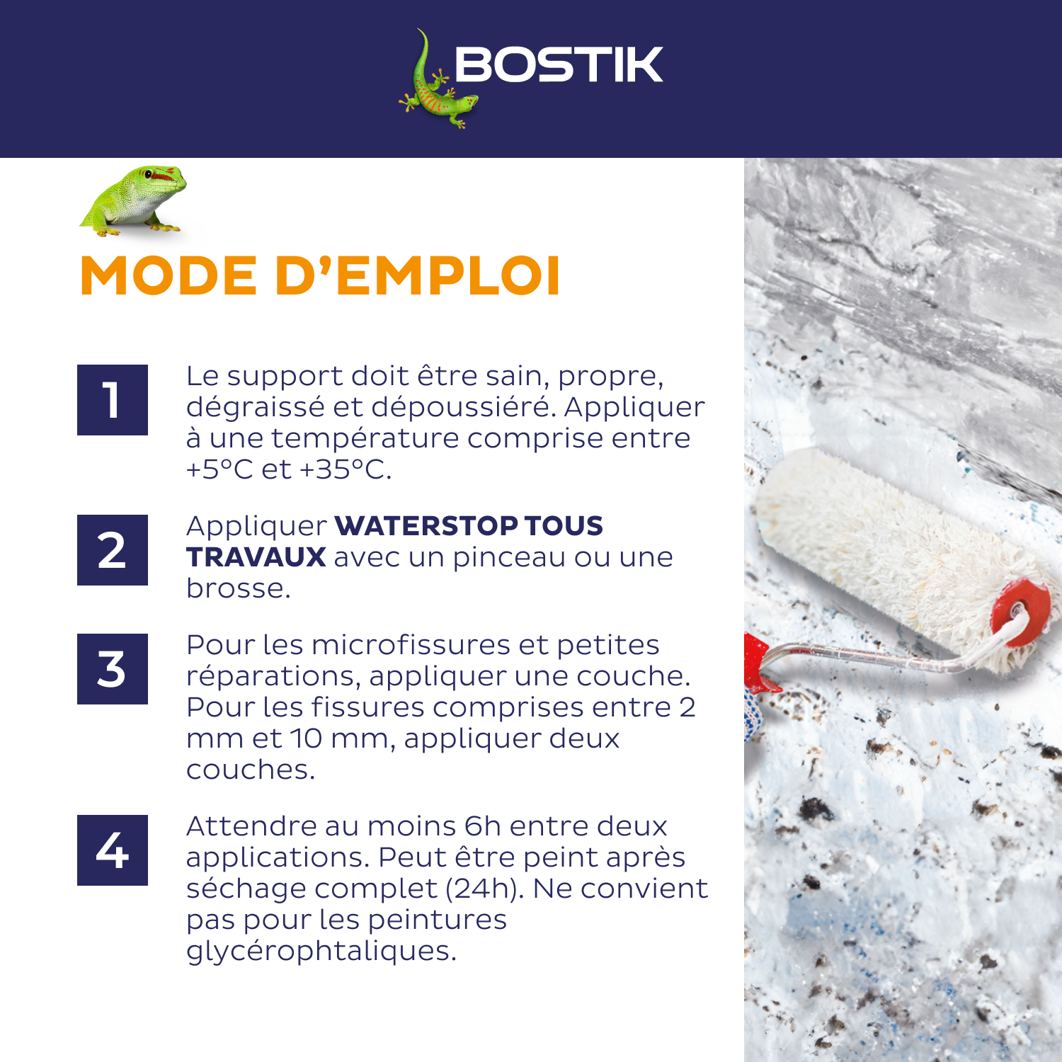 Revêtement d'étanchéité Waterstop tous travaux Blanc BOSTIK 6kg - 6
