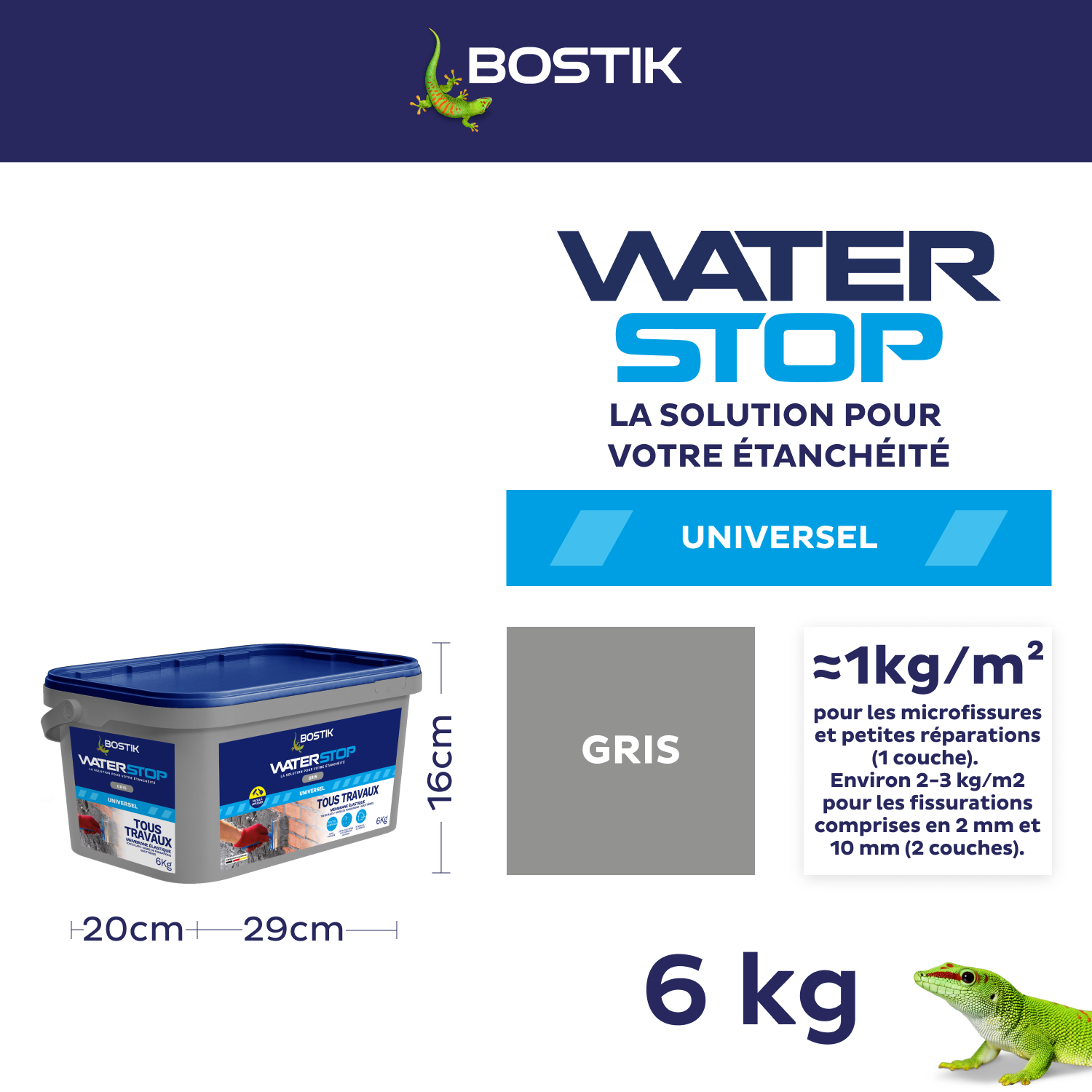 Revêtement d'étanchéité Waterstop tous travaux Blanc BOSTIK 6kg - 2