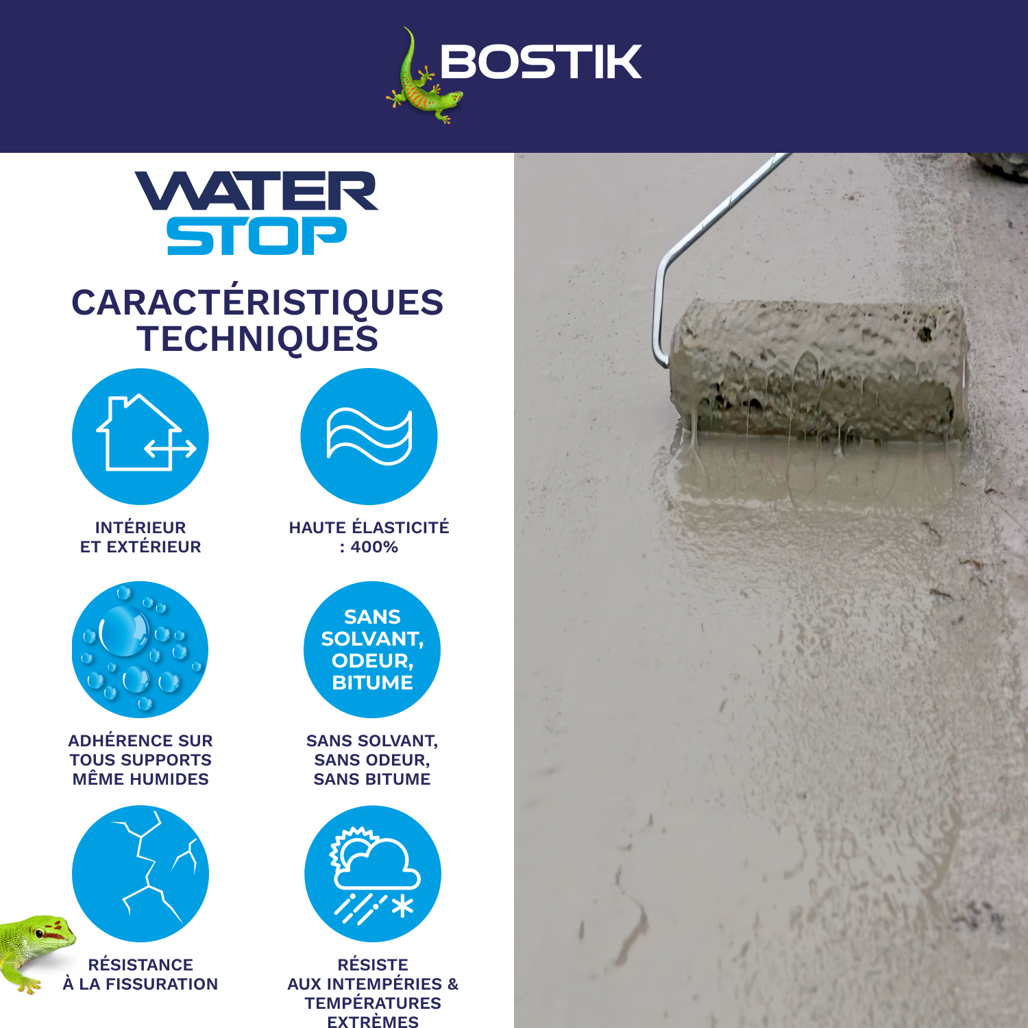 Revêtement d'étanchéité Waterstop tous travaux Blanc BOSTIK 6kg - 3