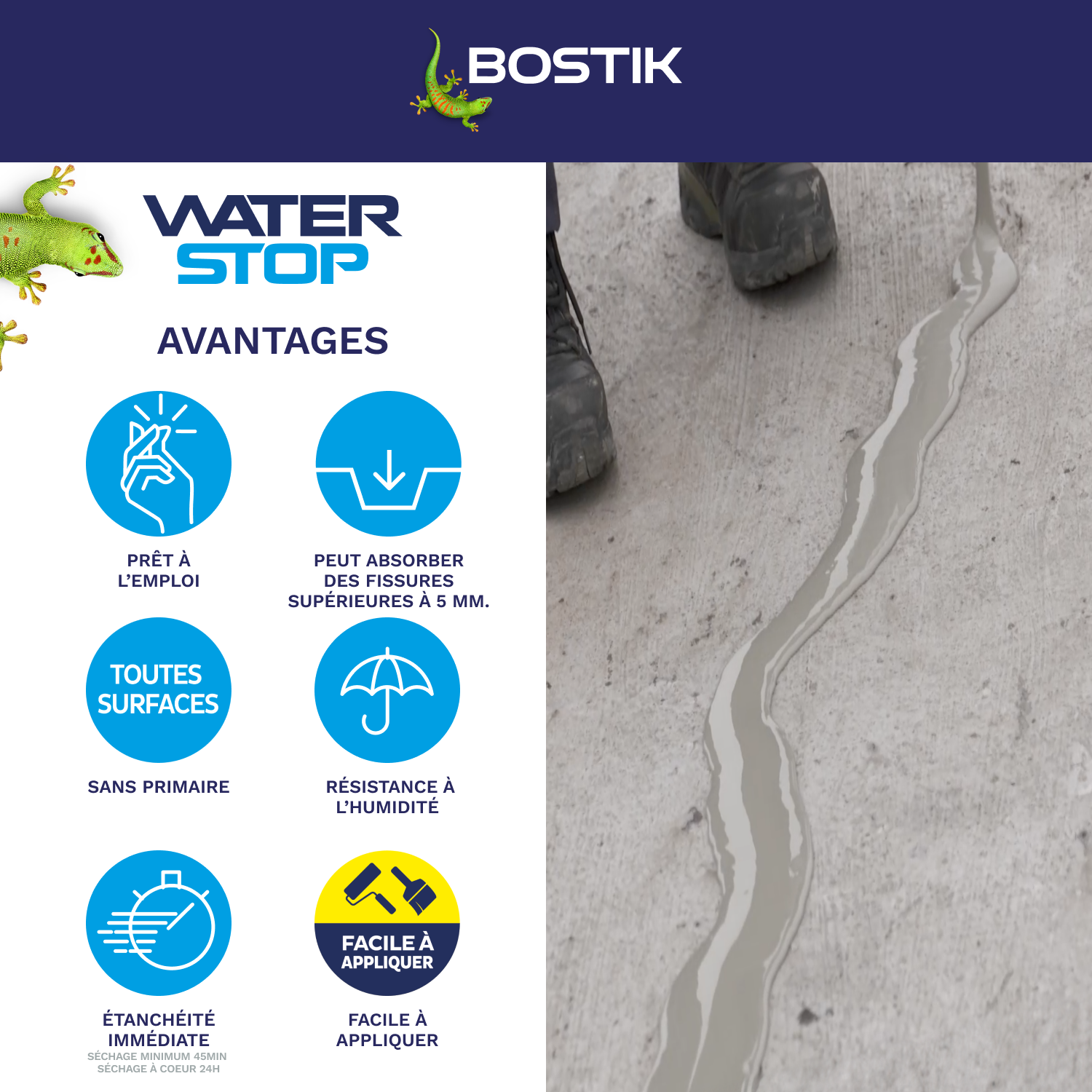 Revêtement d'étanchéité Waterstop tous travaux Blanc BOSTIK 6kg - 4