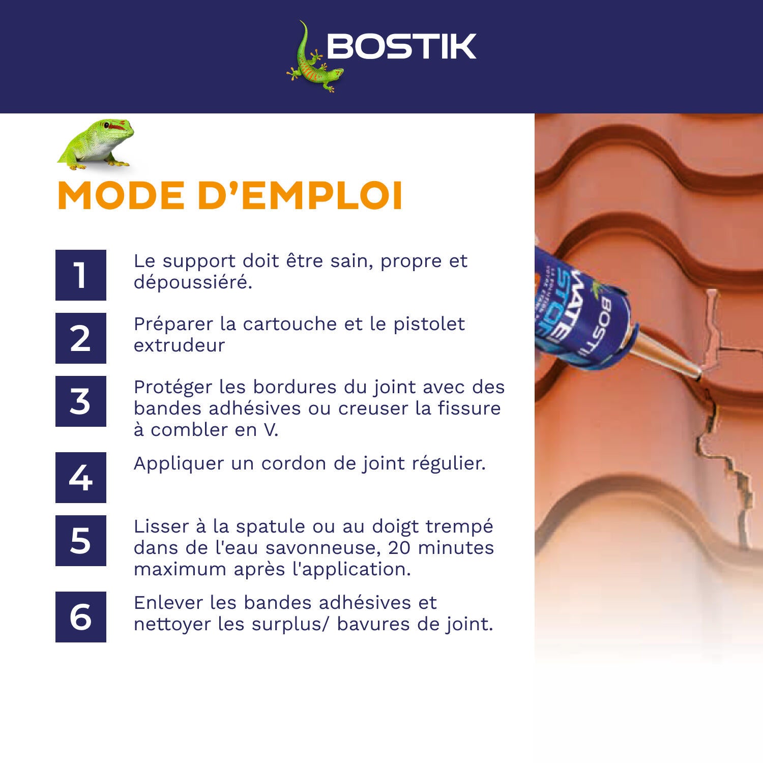 Membrane d'étanchéité Waterstop tous travaux Tuile BOSTIK 290ML - 7