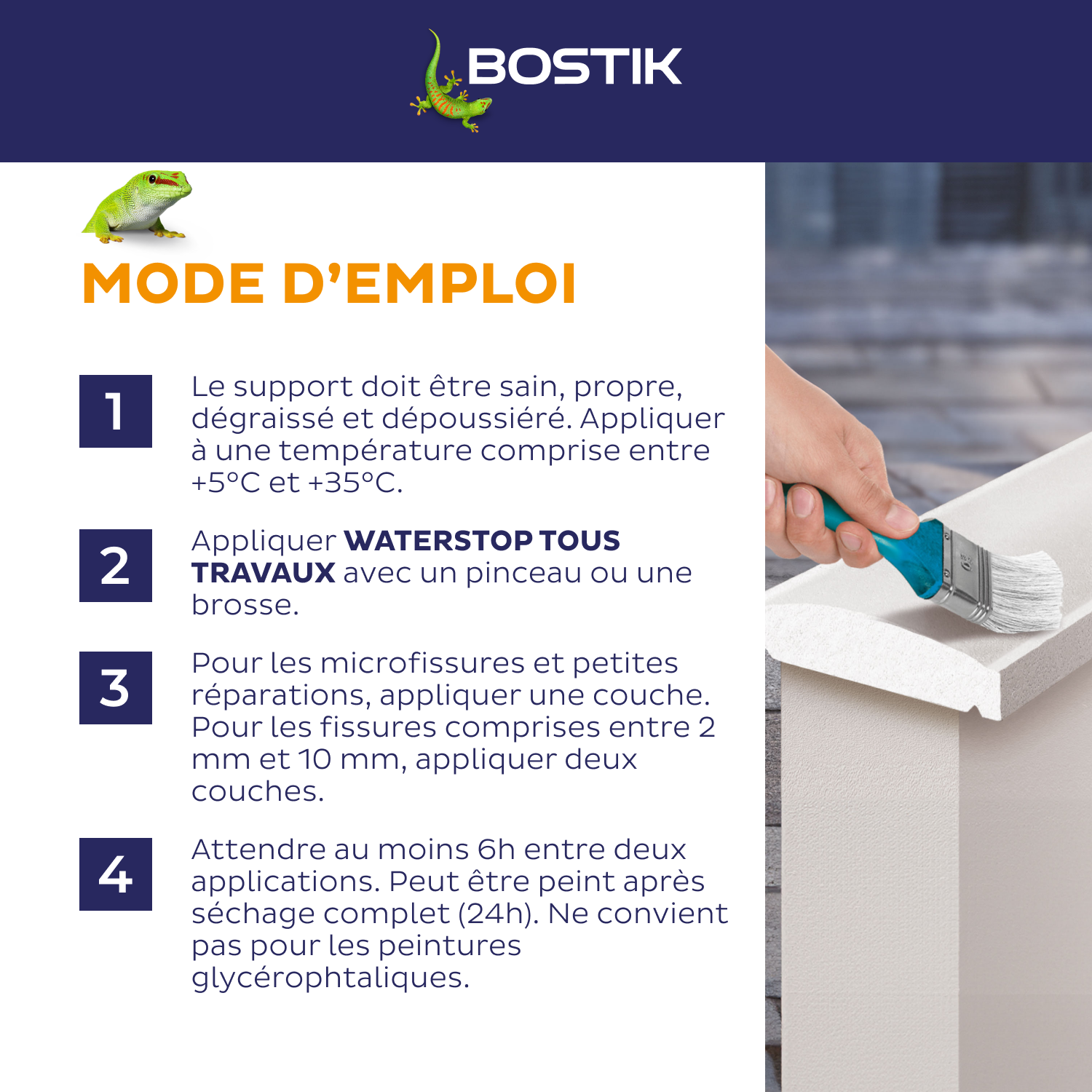 Membrane d'étanchéité Waterstop tous travaux Blanc BOSTIK 1KG - 7