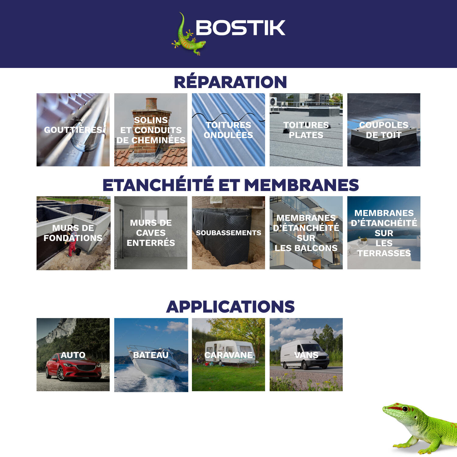 Membrane d'étanchéité Waterstop tous travaux Blanc BOSTIK 1KG - 6