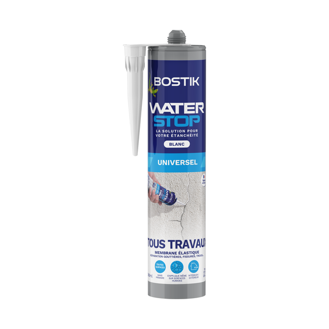 Membrane d'étanchéité Waterstop tous travaux Blanc BOSTIK 290ML