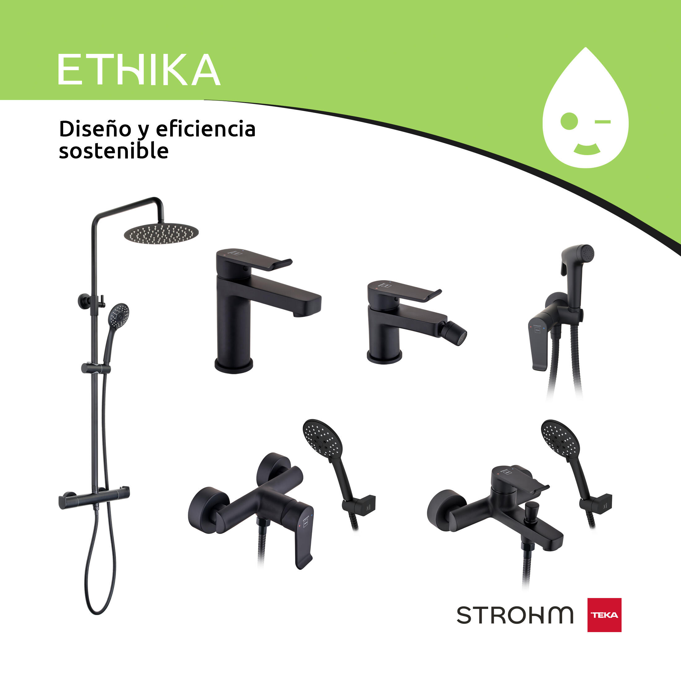 Grifo de lavabo STROHM TEKA Ethika monomando negro mate. Antical. Latón - 8
