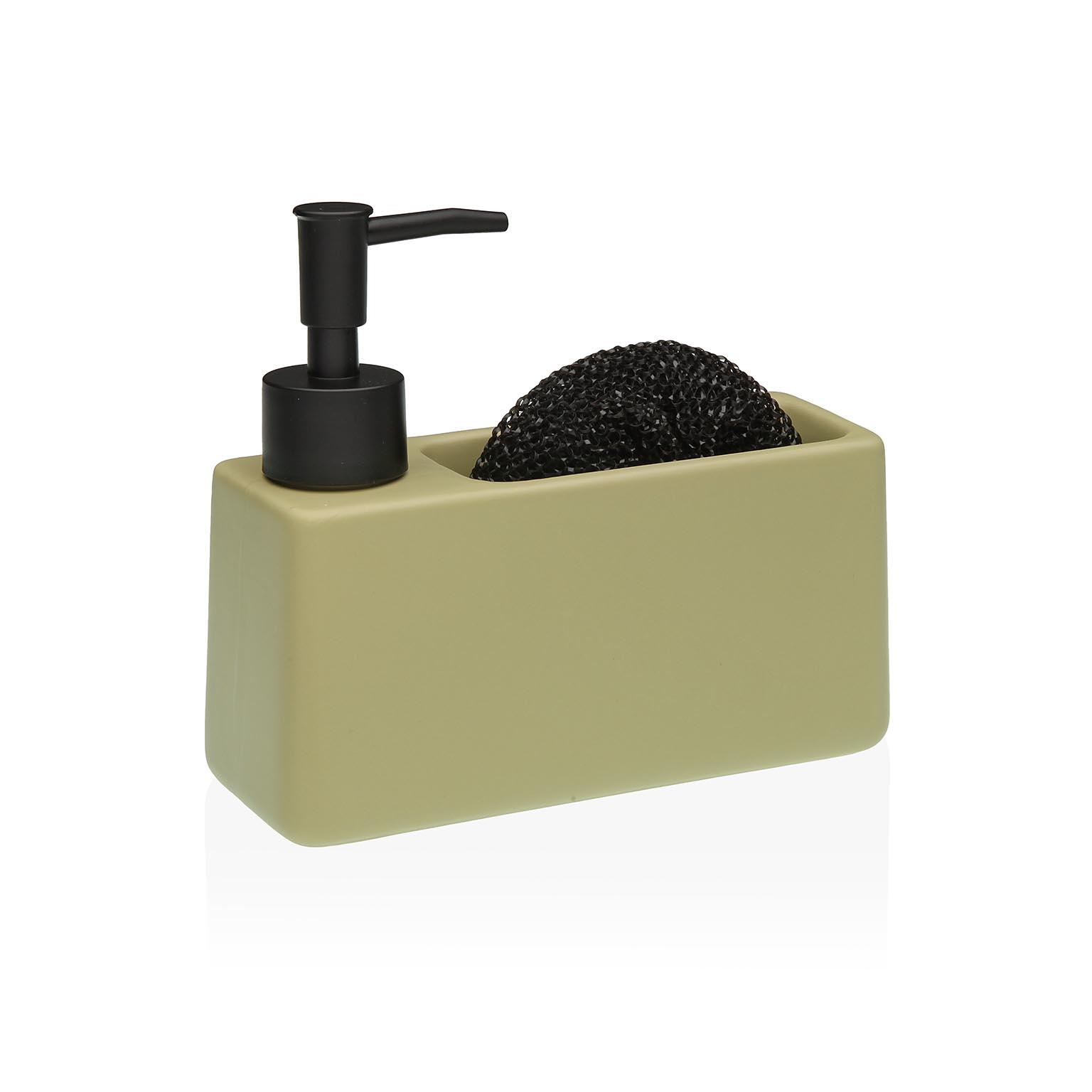 Dispensador de jabón y estropajero versa verde