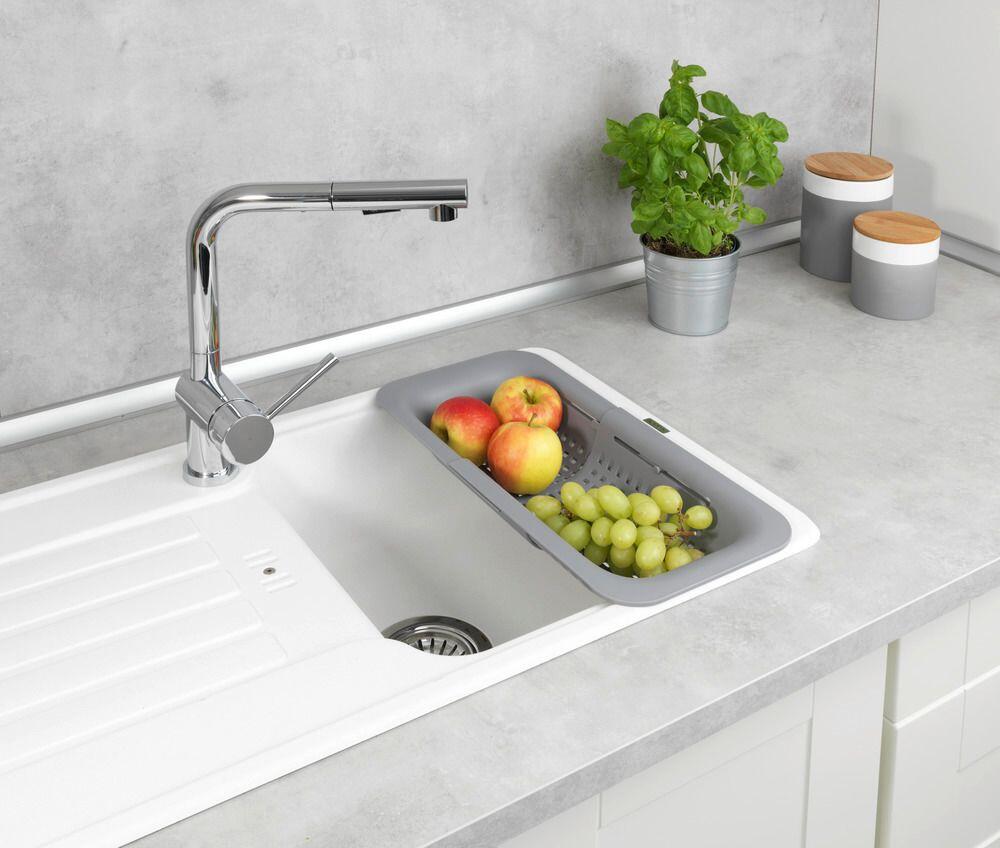 Escorredor extensível plástico cinza 36,5-50x20x7 cm Wenko - 3