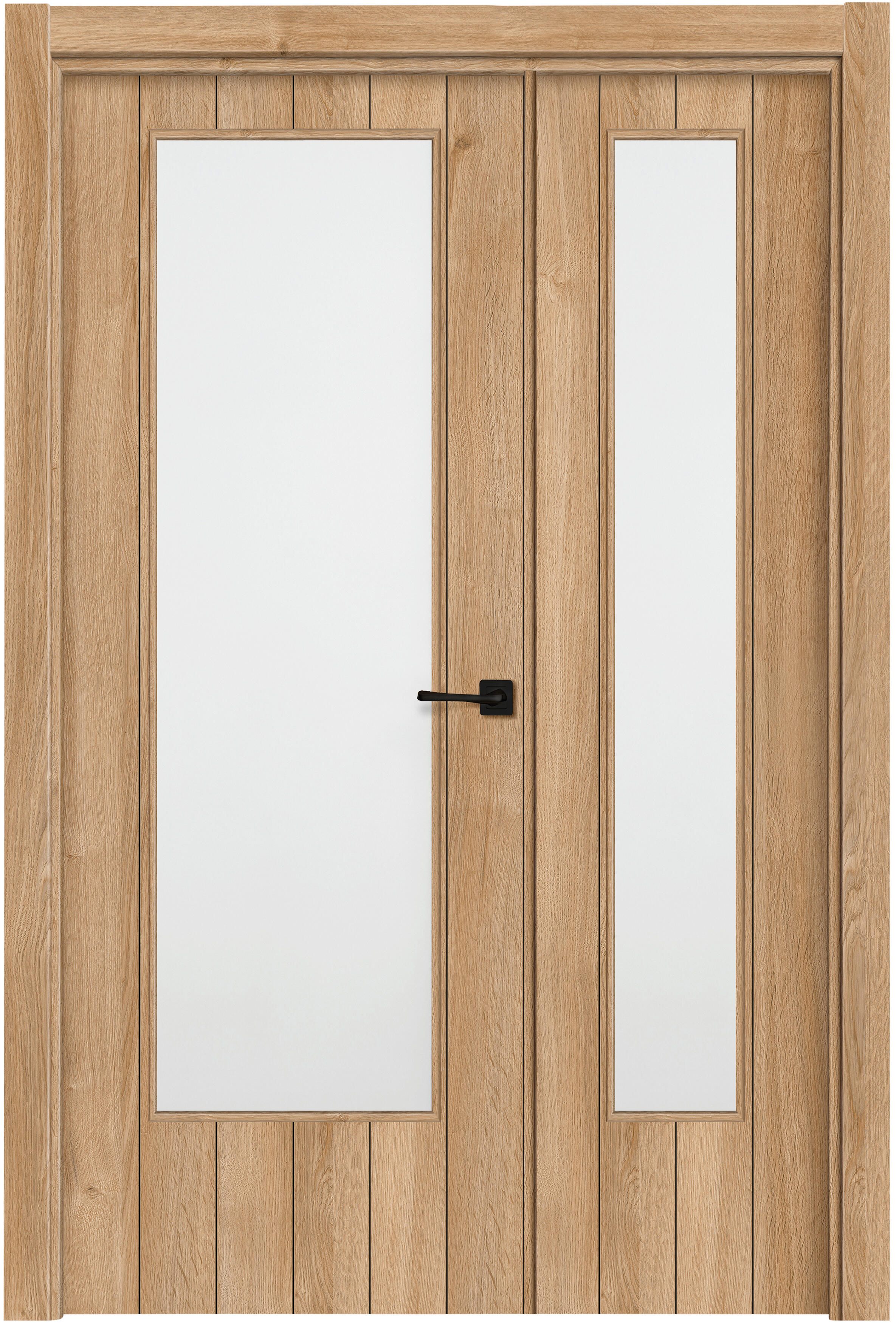 Conjunto puerta chicago roble apertura izda con cristal 105cm + tapeta
