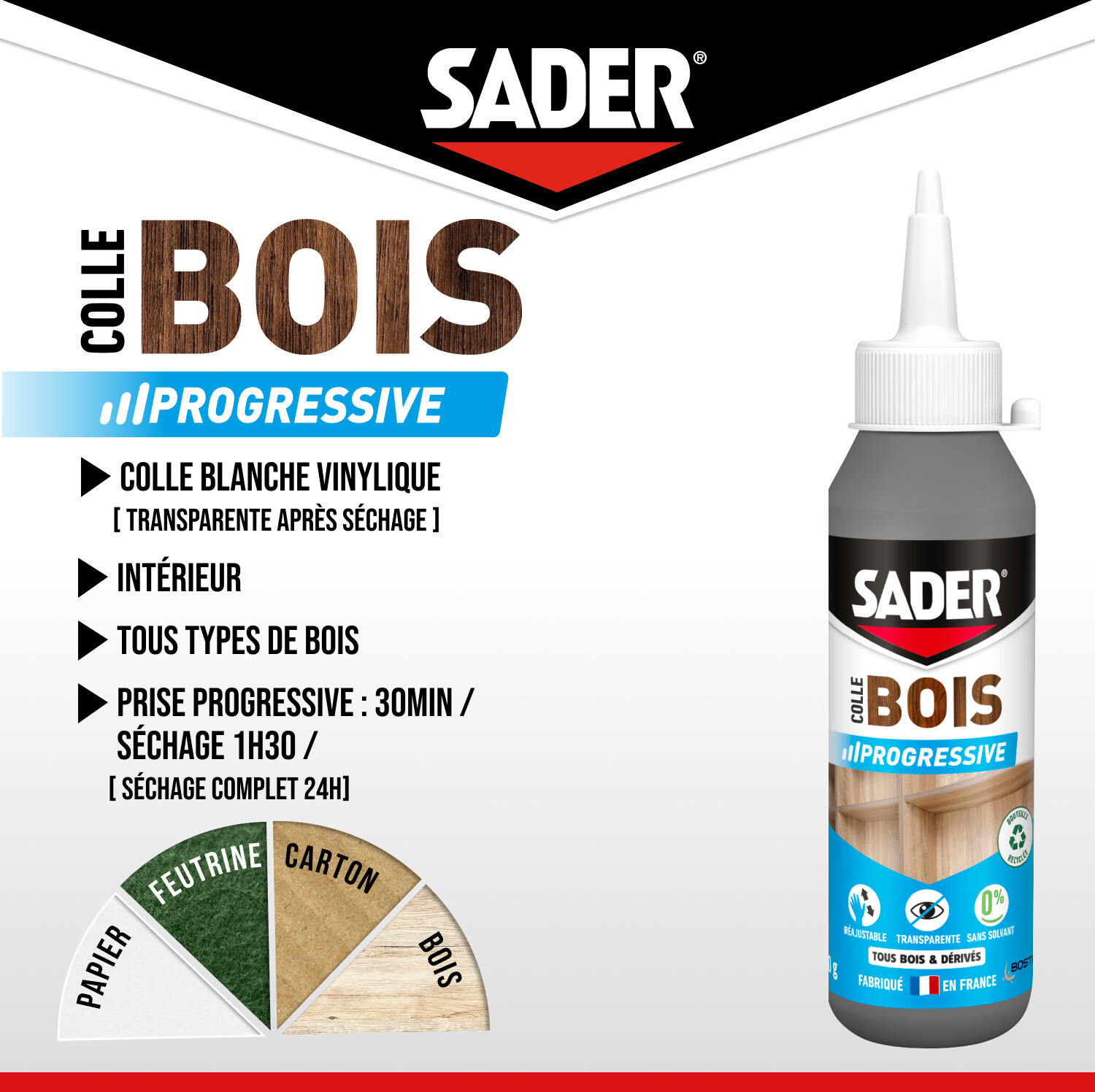 Colle d'assemblage liquide Prise progressive SADER, 100 g transparent - 3