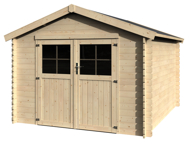 Abri de jardin bois, 9,61 m², Ep. 28 mm, Naterial Tanaga