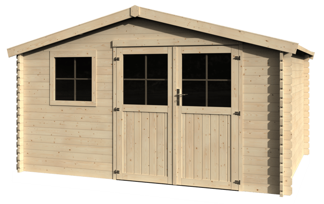 Abri de jardin bois 12,54 m², Ep.34 mm, Naterial Elbrouz