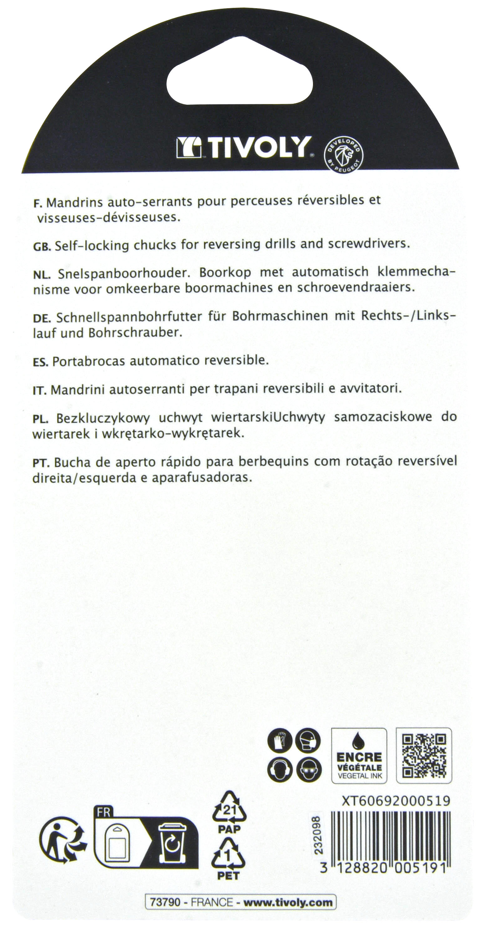 Mandrino TIVOLY cilindrico per trapano - 2