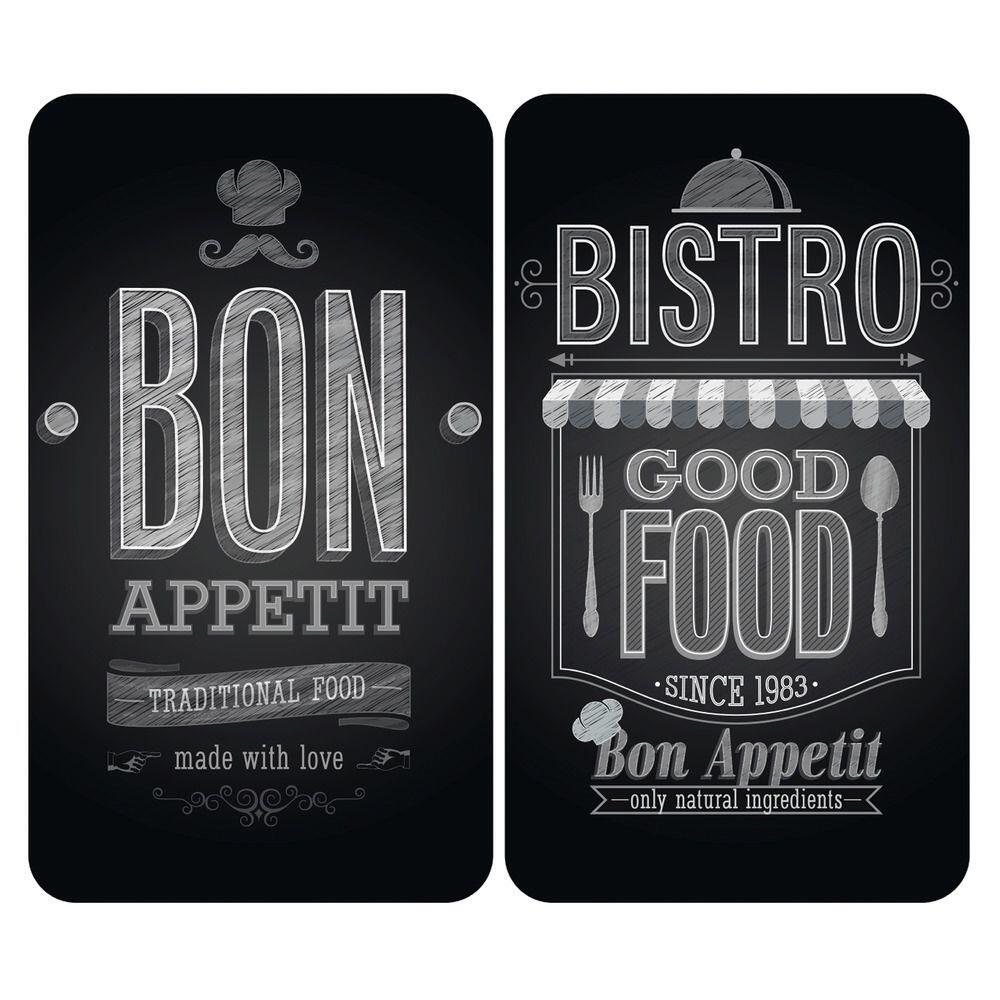 Pack de 2 cubre vitrocerámicas wenko bon appetit cristal 30x52 cm