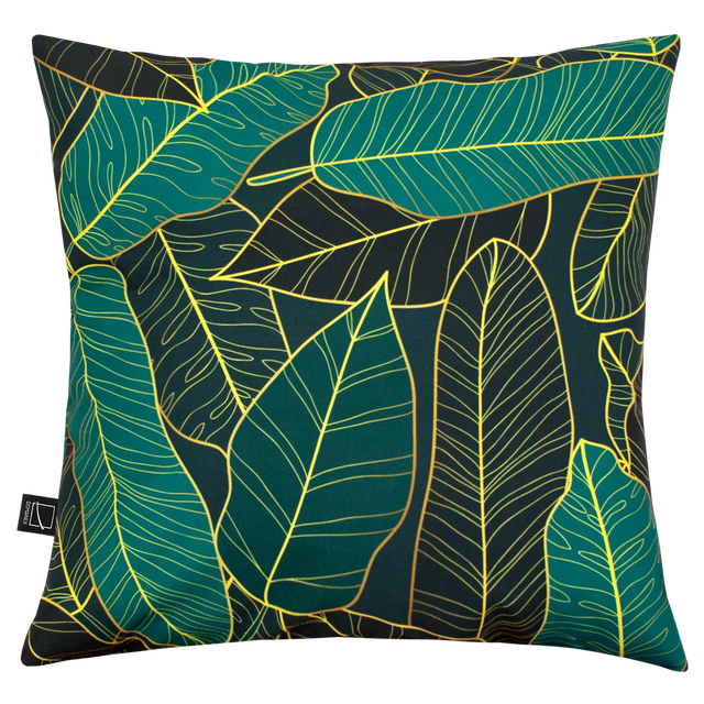Poduszka ogrodowa dekoracyjna Lana Jess 45x45 cm zielona w liście Domarex