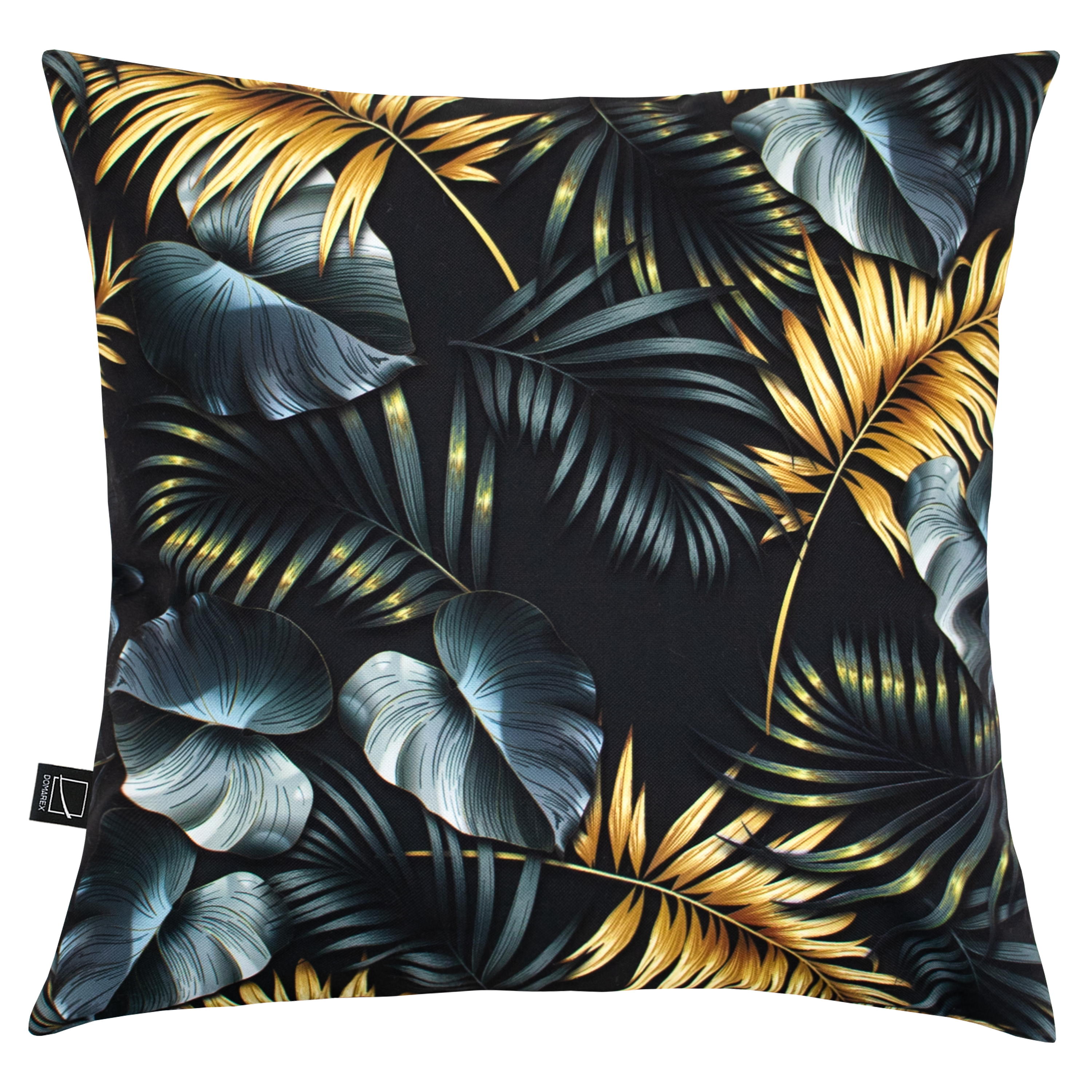 Poduszka ogrodowa dekoracyjna Galia Jess 45x45 cm czarna w liście Domarex