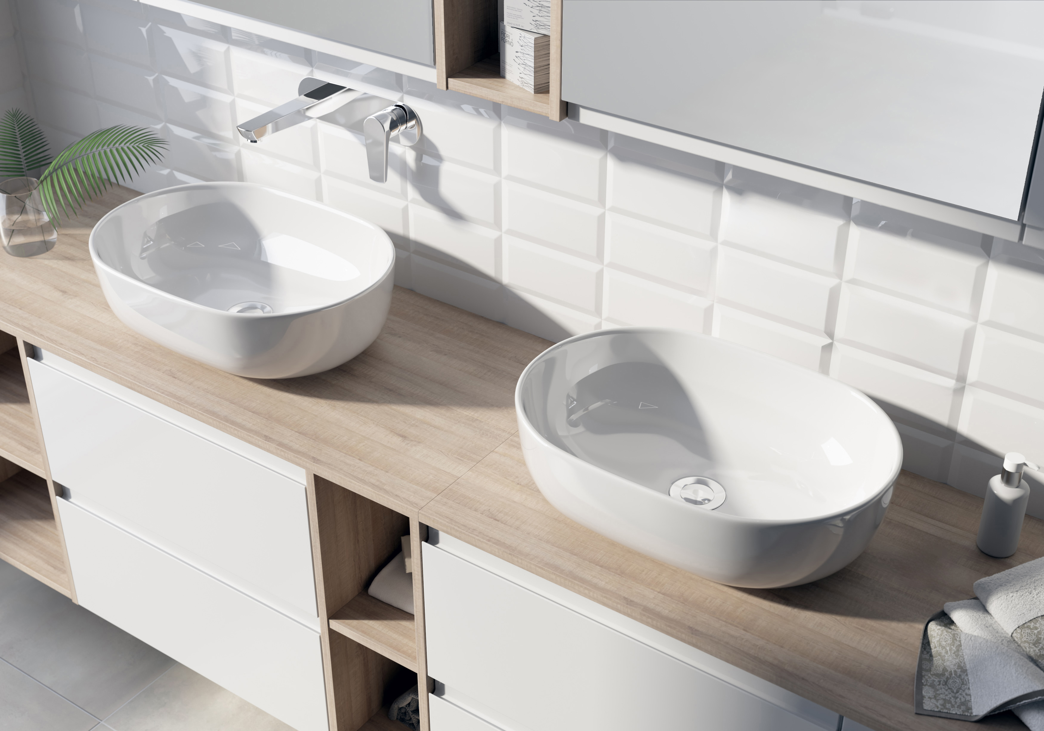 Umywalka ceramiczna nablatowa Moduo 50 Cersanit - 9