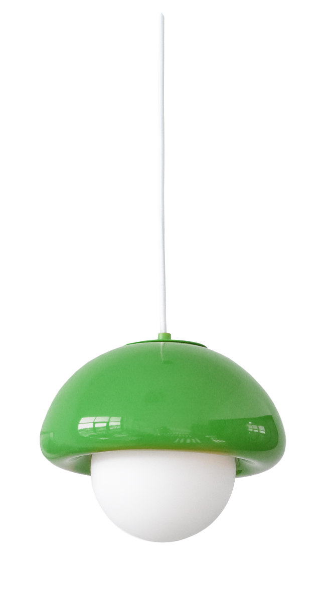 Suspension Pop champi verre, vert, Diam.25 cm, E27