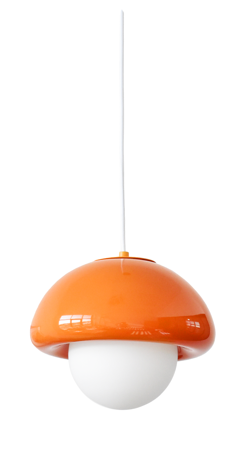 Suspension Pop champi verre, orange, Diam.25 cm, E27 | Leroy Merlin