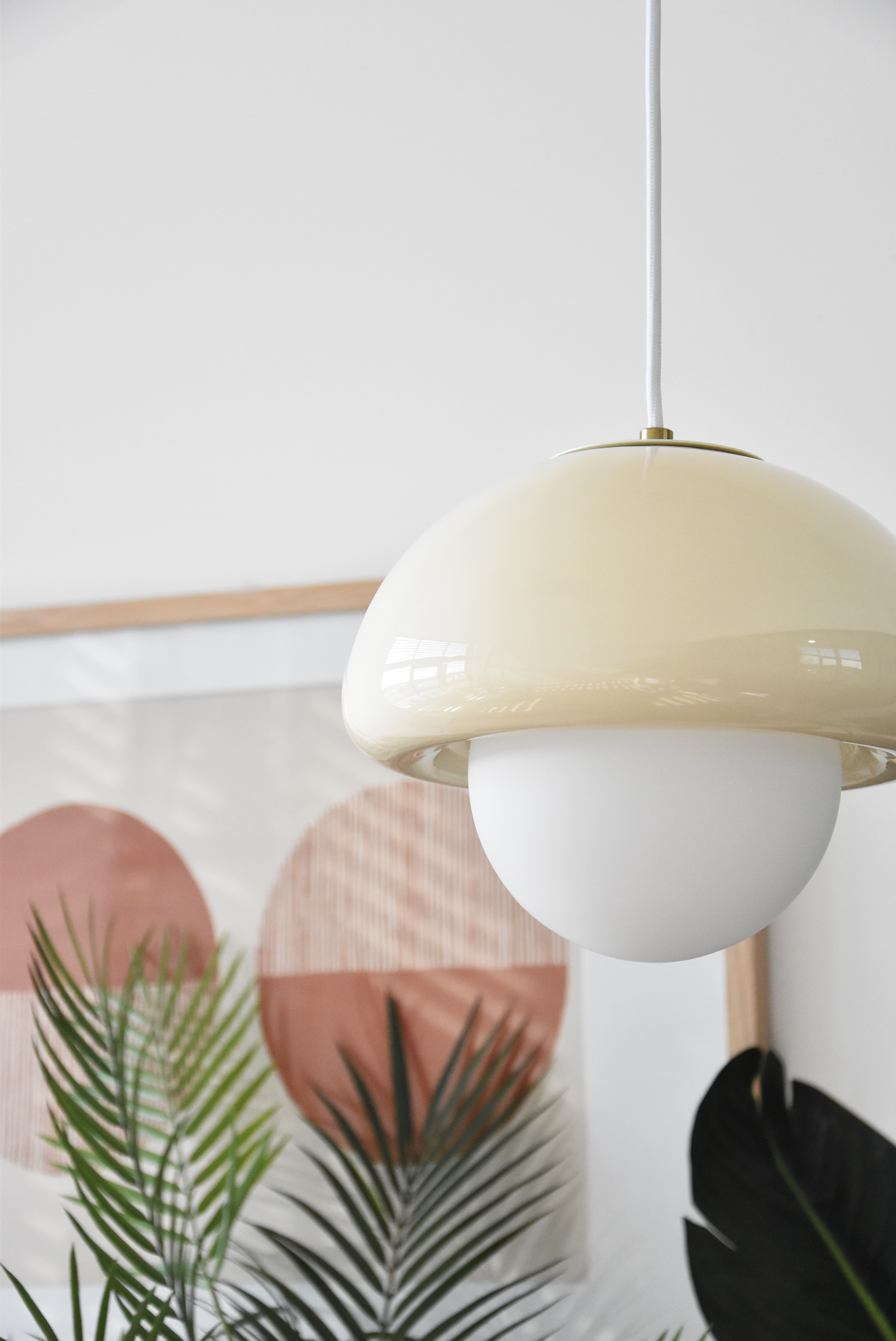 Suspension Pop champi, verre, vanille, E27 - 3