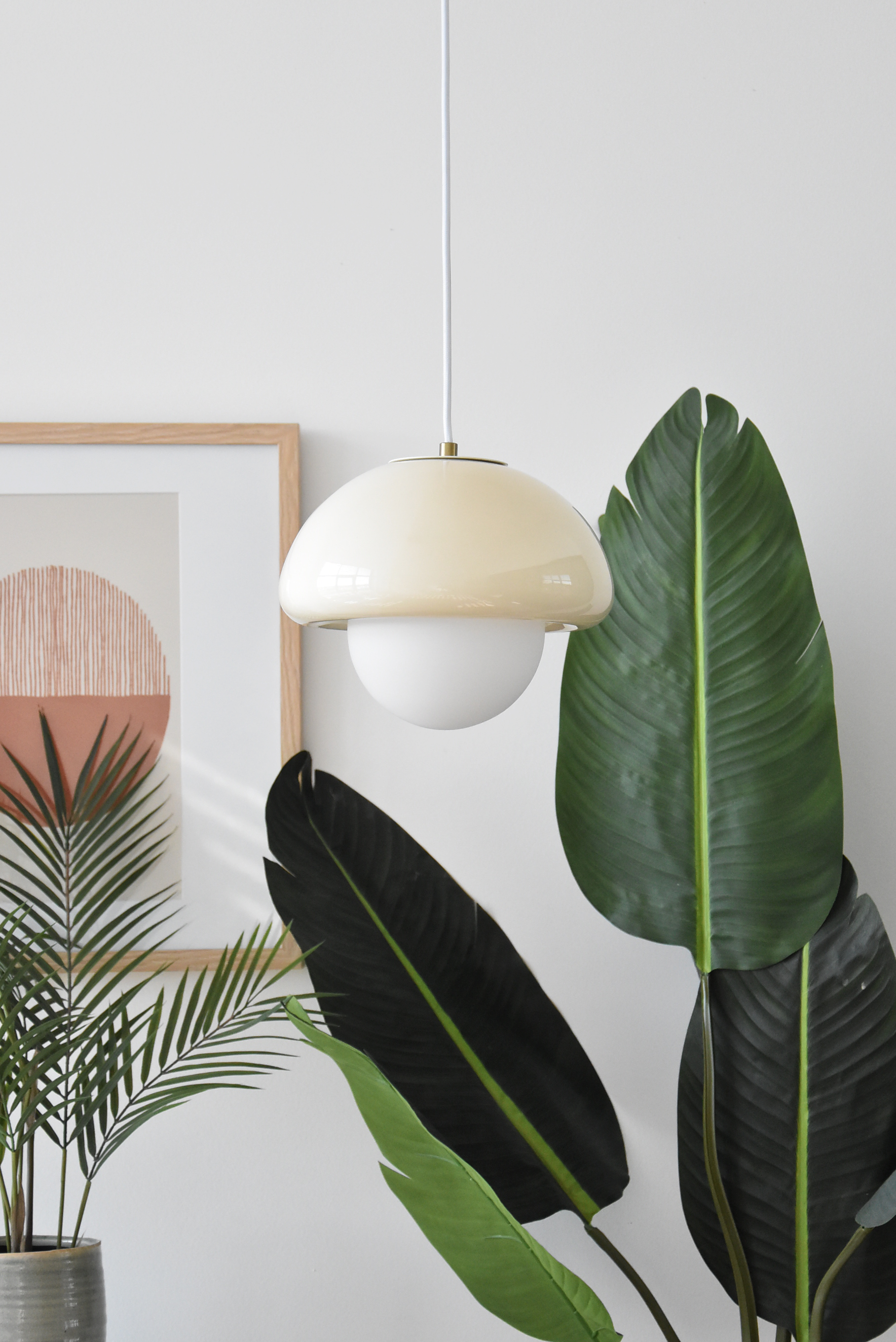 Suspension Pop champi, verre, vanille, E27 - 2