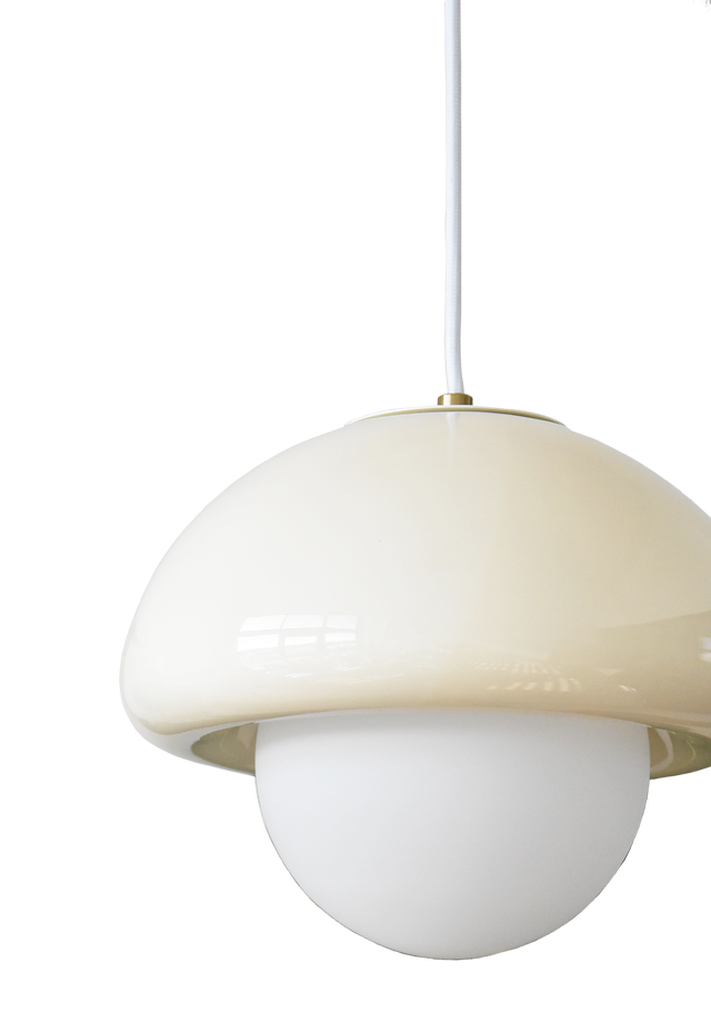 Suspension Pop champi, verre, vanille, E27