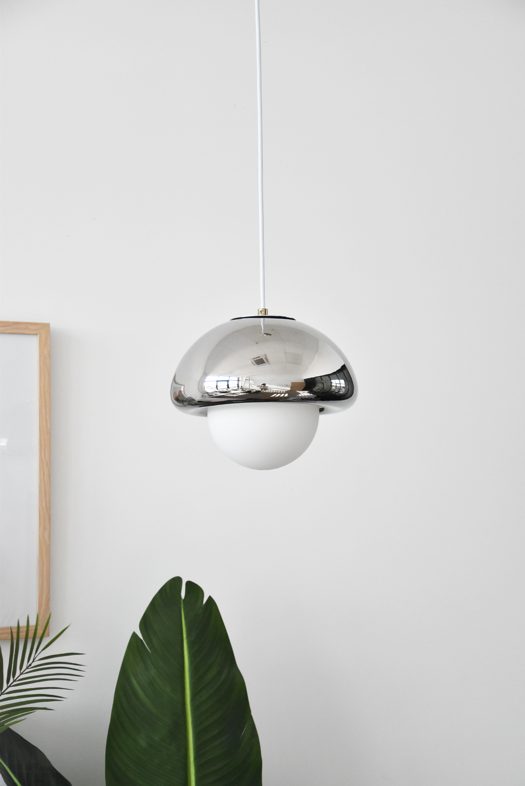 Suspension Pop champi verre, chrome, Diam.25 cm, E27 - 2
