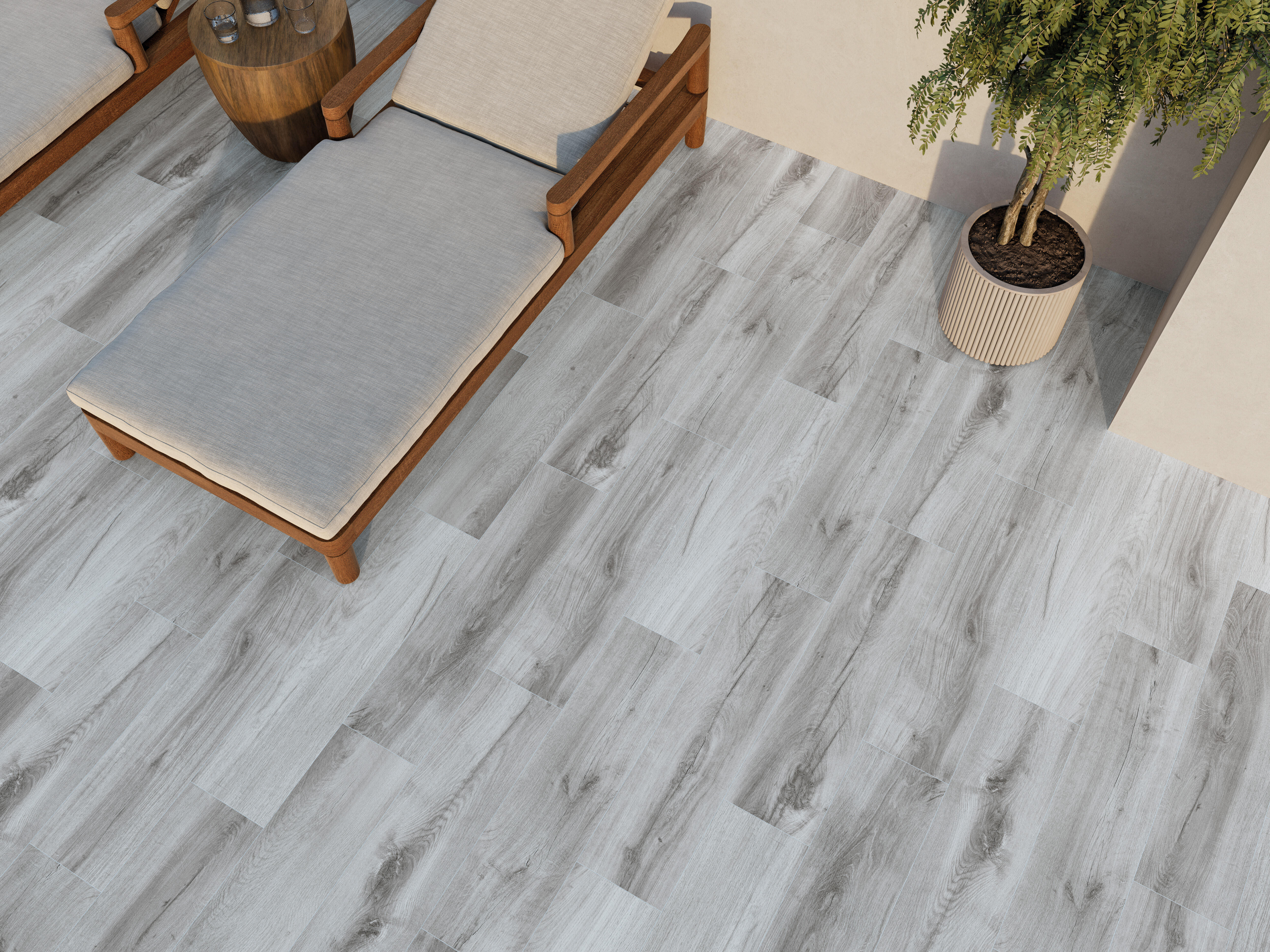 Suelo porcelánico Harmony Granada efecto madera gris 22.5x90 cm C3 ARTENS - 5