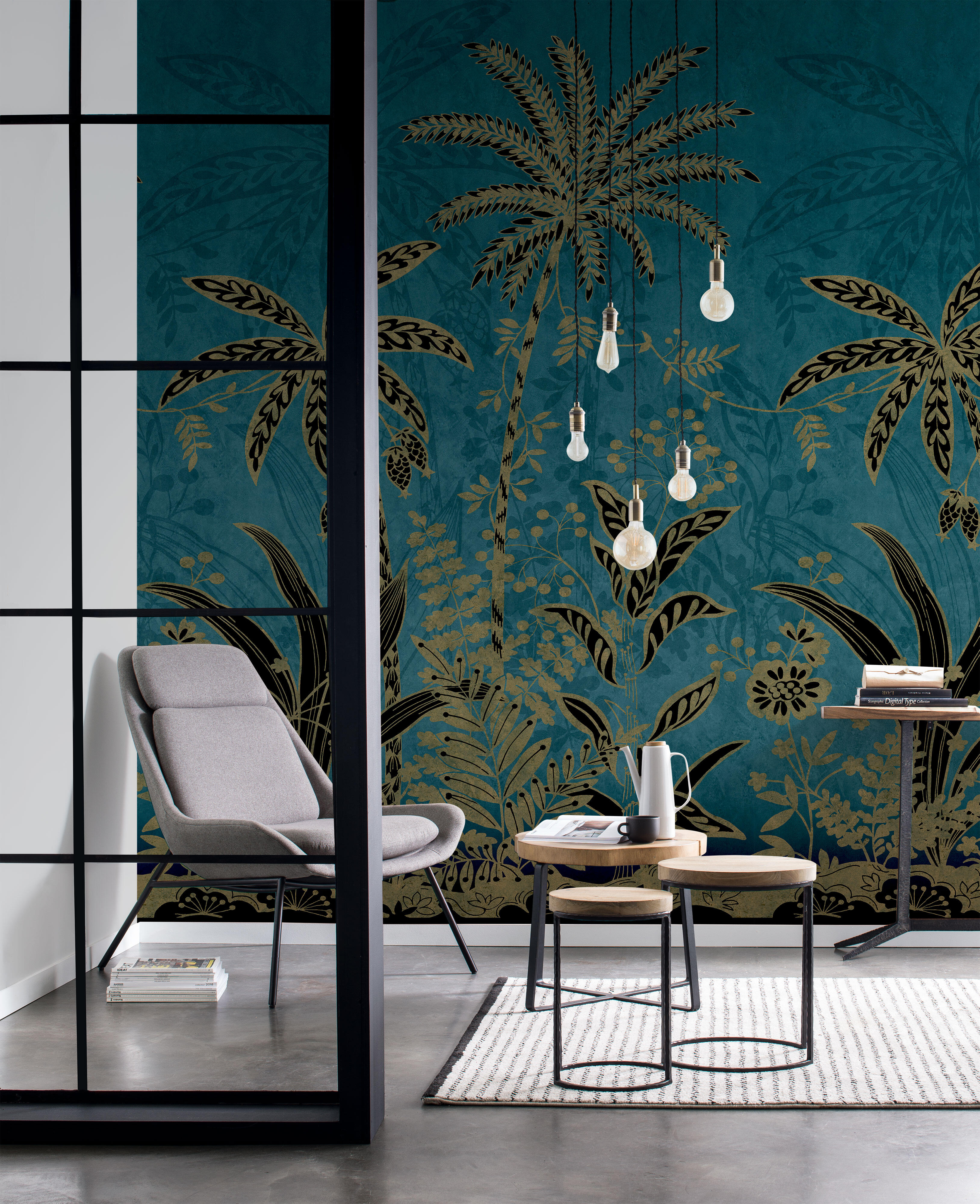 Mural papel liso limpieza con paño húmedo naturaleza new garden palmeras 552034 multicolor 200 x 300 cm rasch