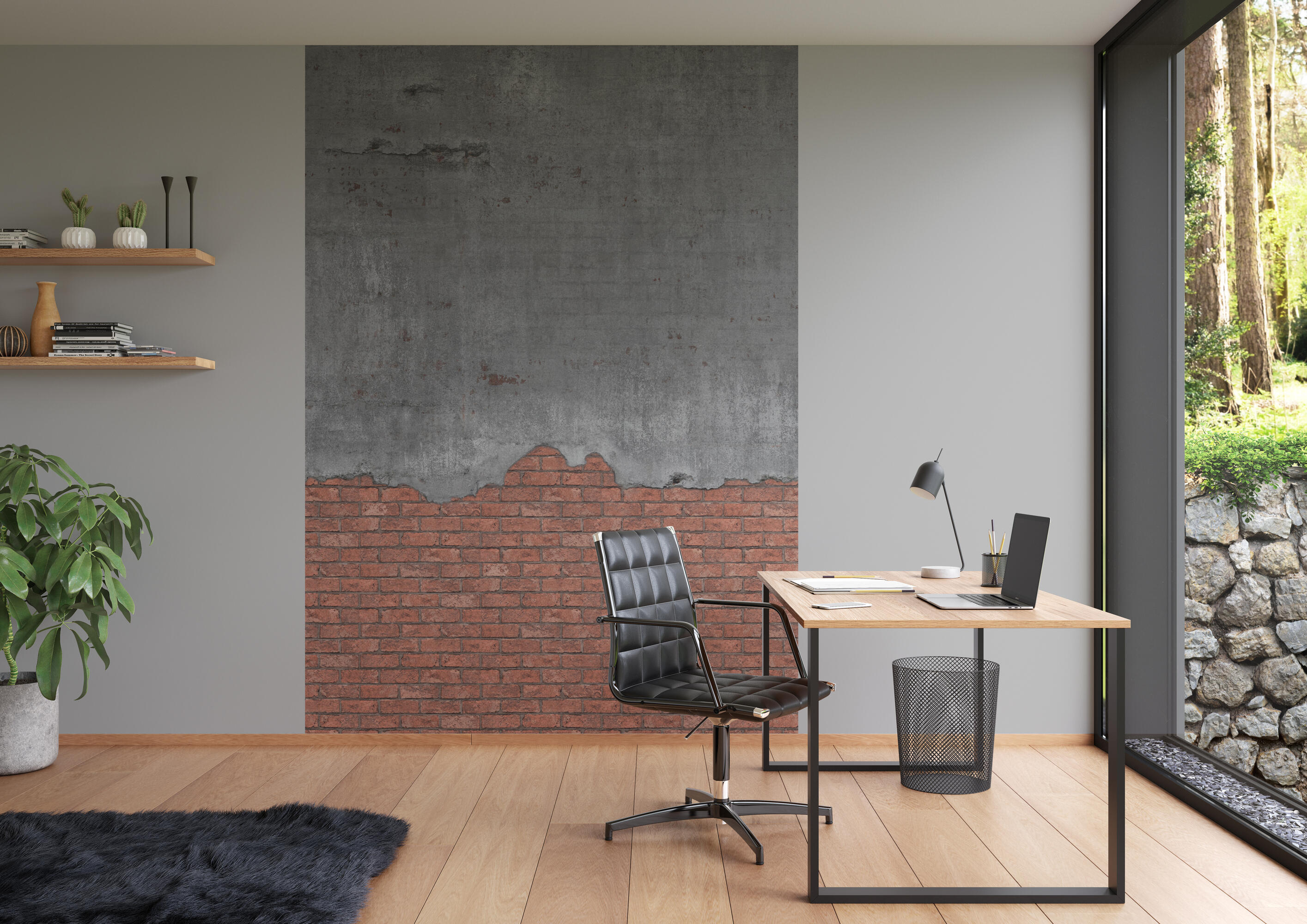 Mural papel liso limpieza con paño húmedo naturaleza loft3 364293 multicolor 212 x 300 cm rasch