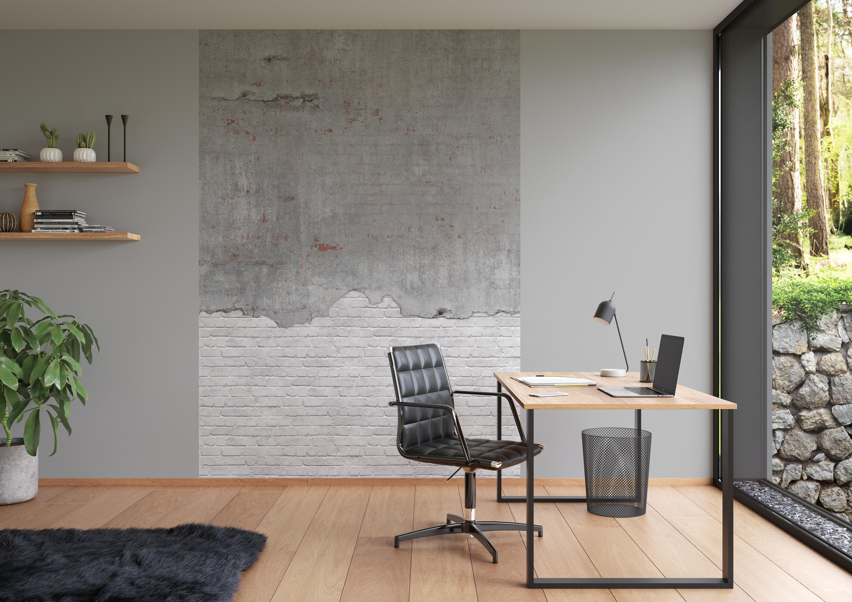 Mural papel liso limpieza con paño húmedo naturaleza loft3 364279 multicolor 212 x 300 cm rasch