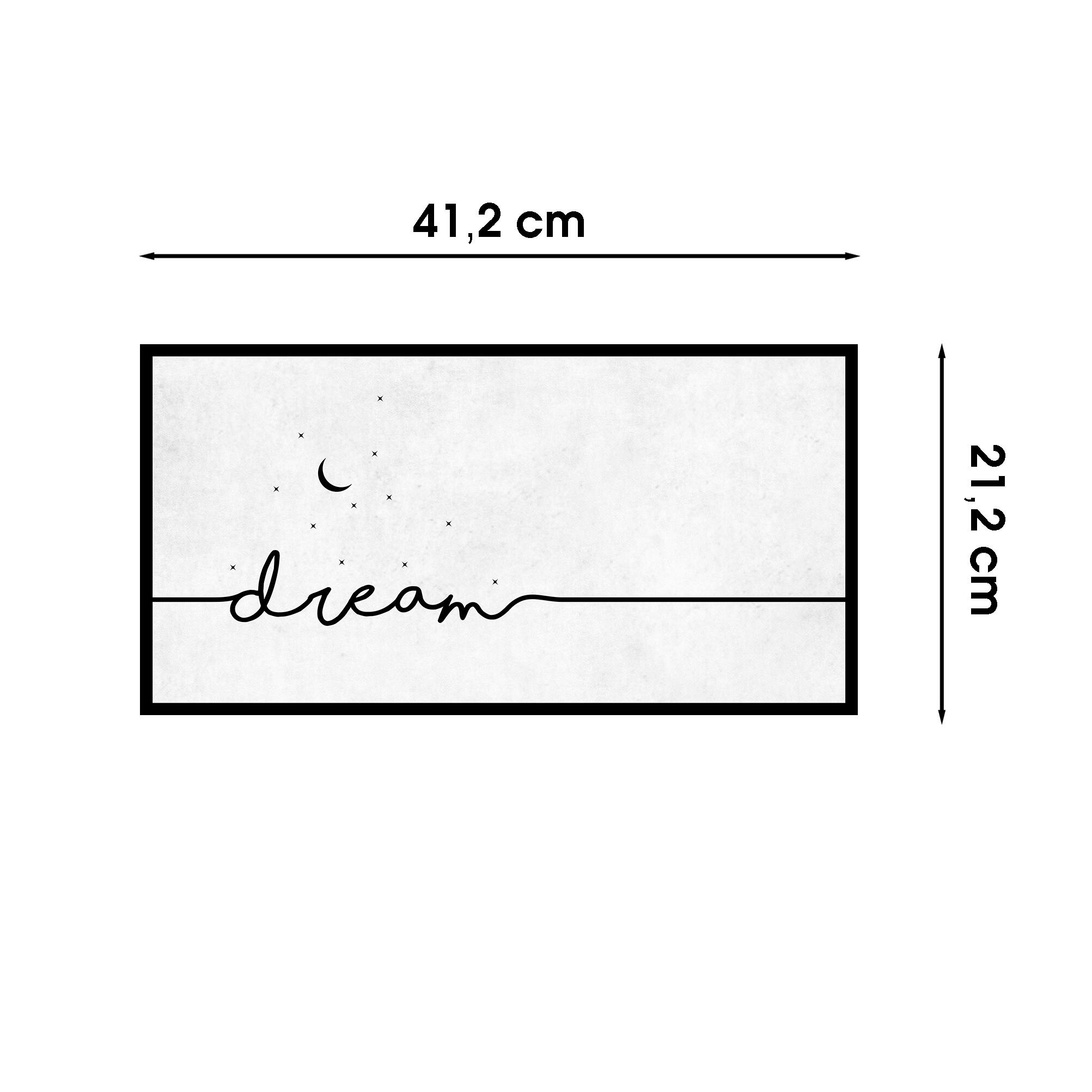 Cuadro pintura impresa enmarcada Texto rectangular de 41 x 21 cm. MDF Dream Releive blanco y negro. Marco color Negro - 3