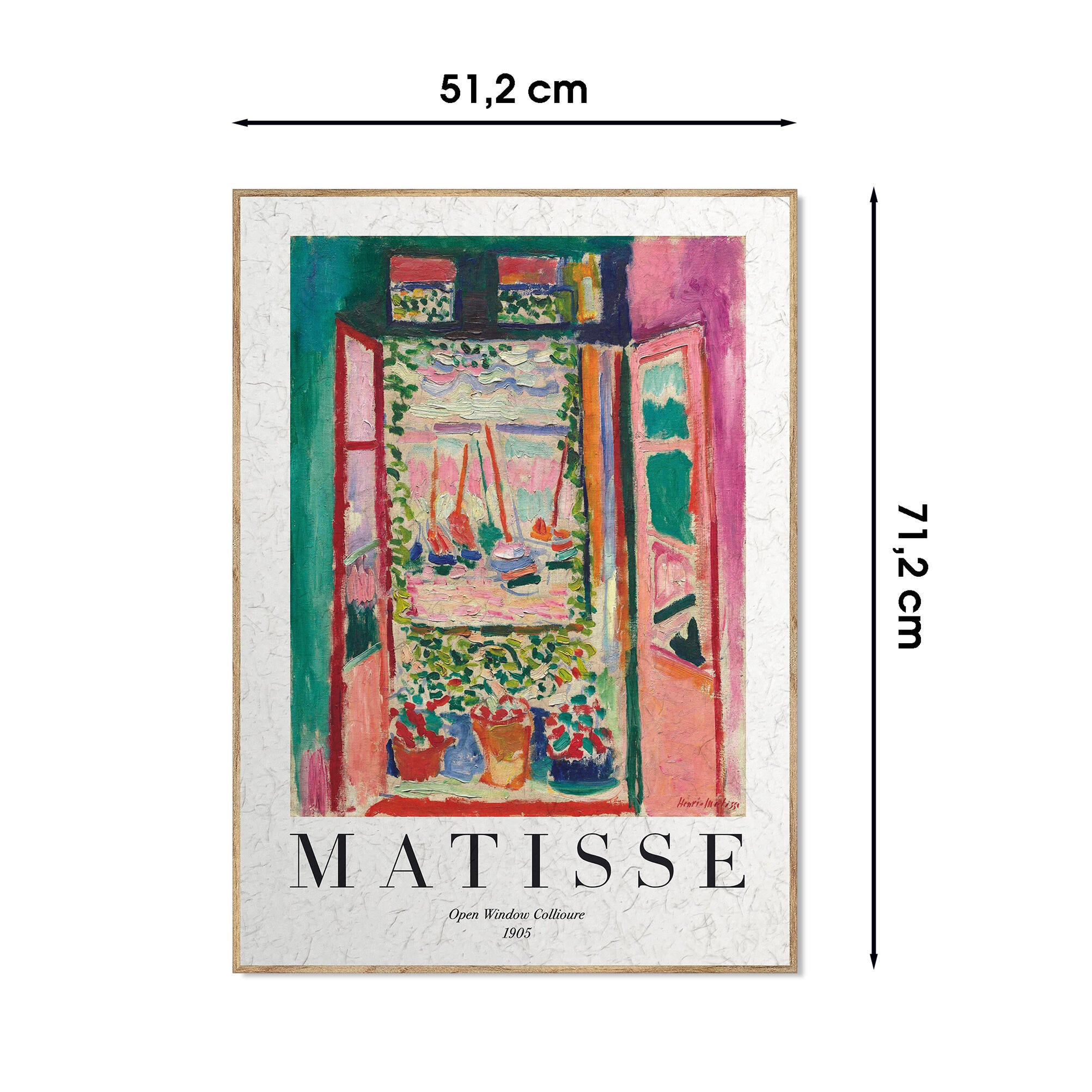 Quadro com moldura Deco Art Matisse janela linho 50x70 cm faia - 5