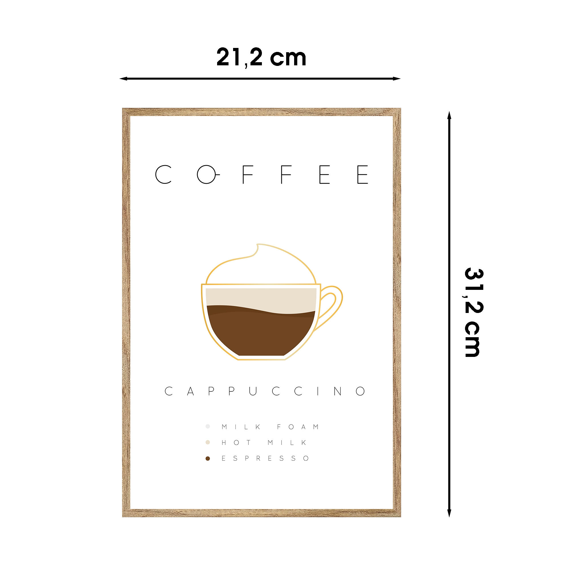 Cuadro con marco Café Cappuccino 21 cm x 31 cm - 3
