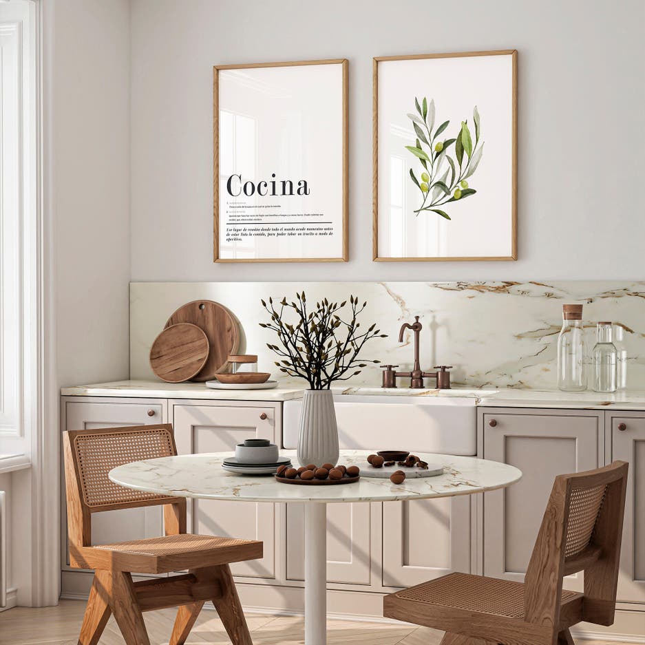 Láminas decorativas en la cocina