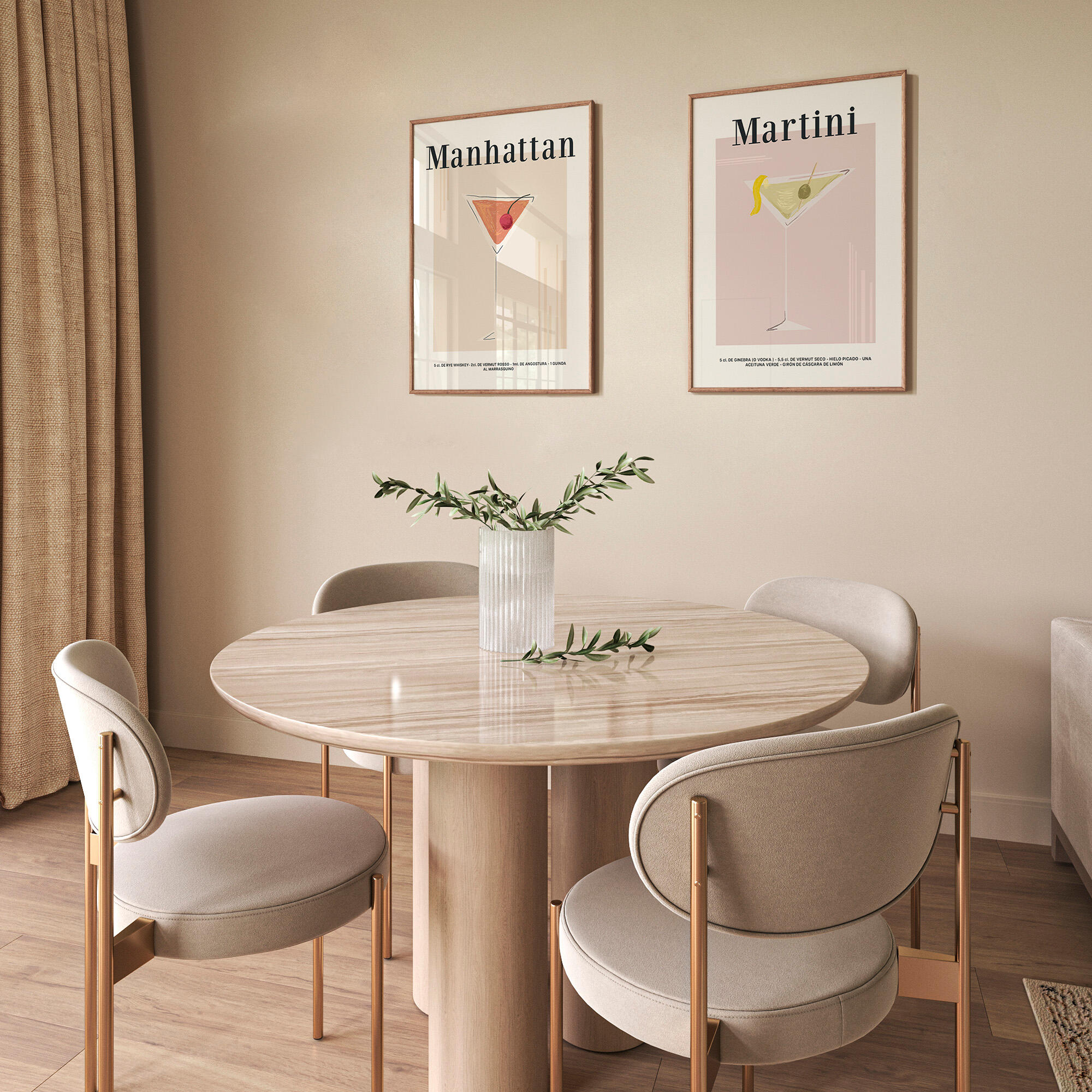 Set 2 imagens Elegant Cocktail 30x40cm - 9