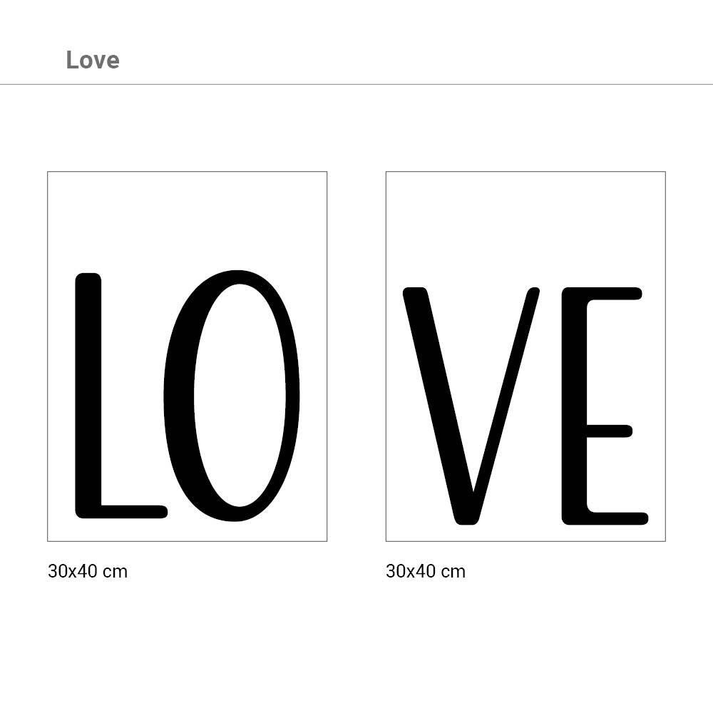 Set de 2 láminas Love 30x40cm - 2