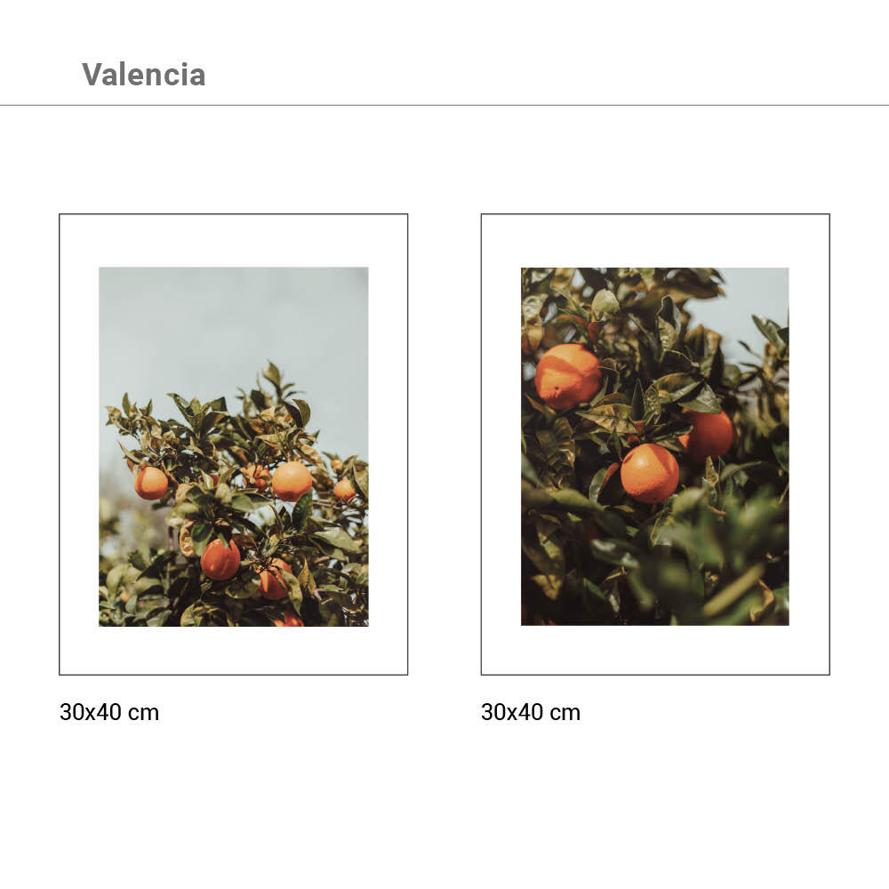 2 Láminas Naturaleza rectangular de 30 x 40 cm. Papel Valencia verdes y naranjas - 3