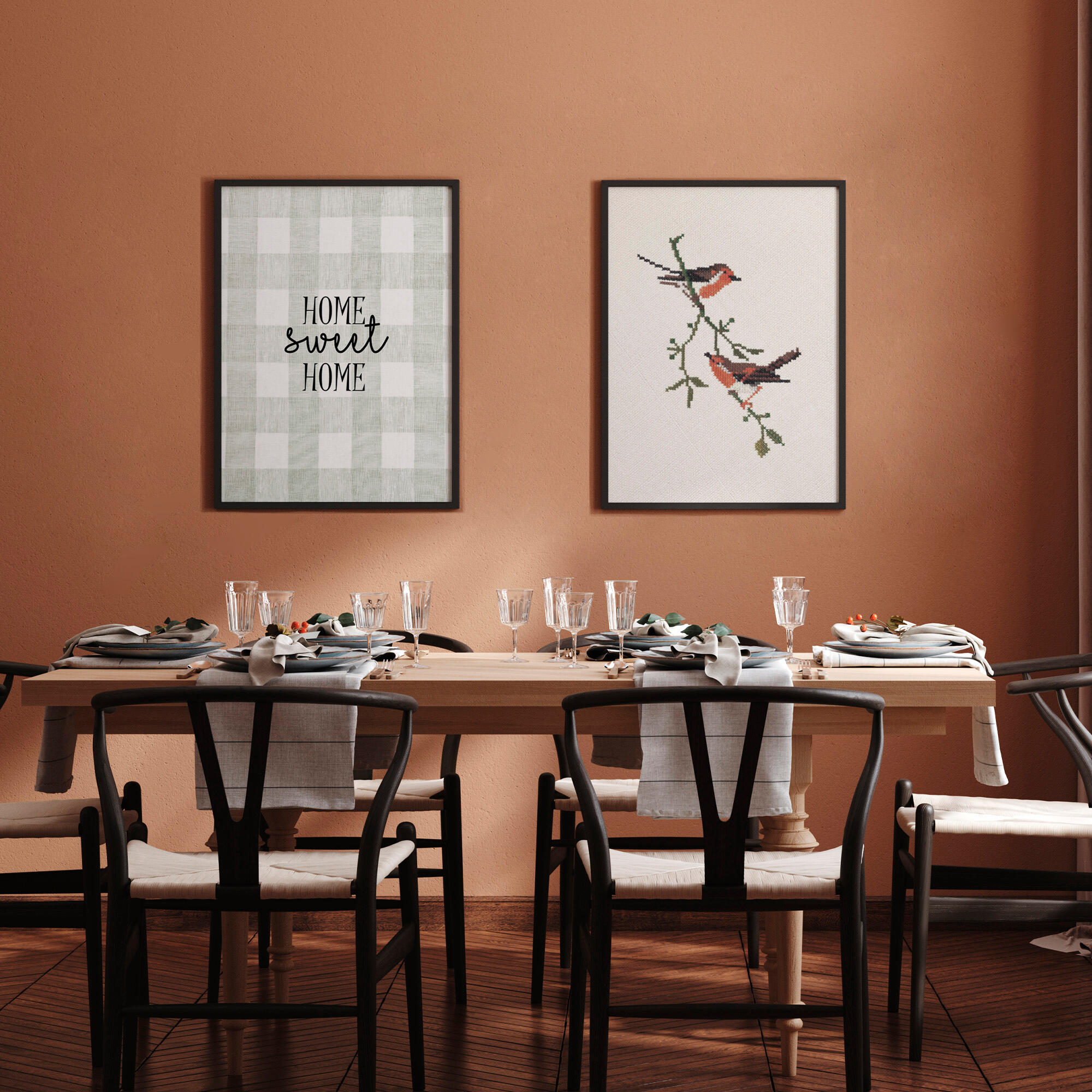 Set de 2 láminas sweet home 30x40cm