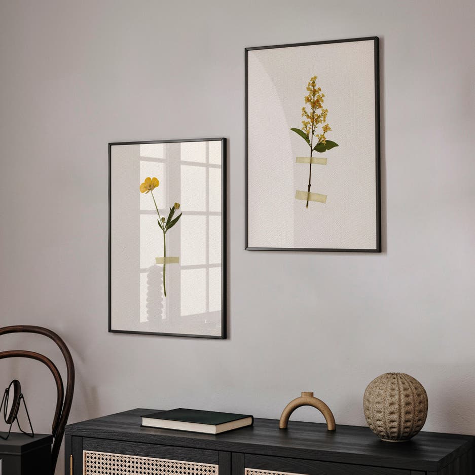 Láminas decorativas en la pared