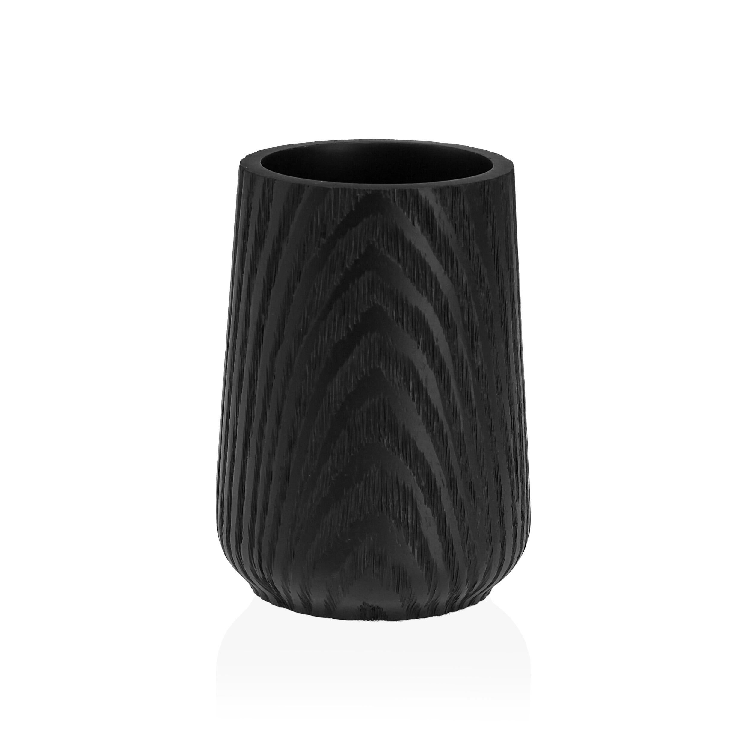 Portacepillos efecto madera negro