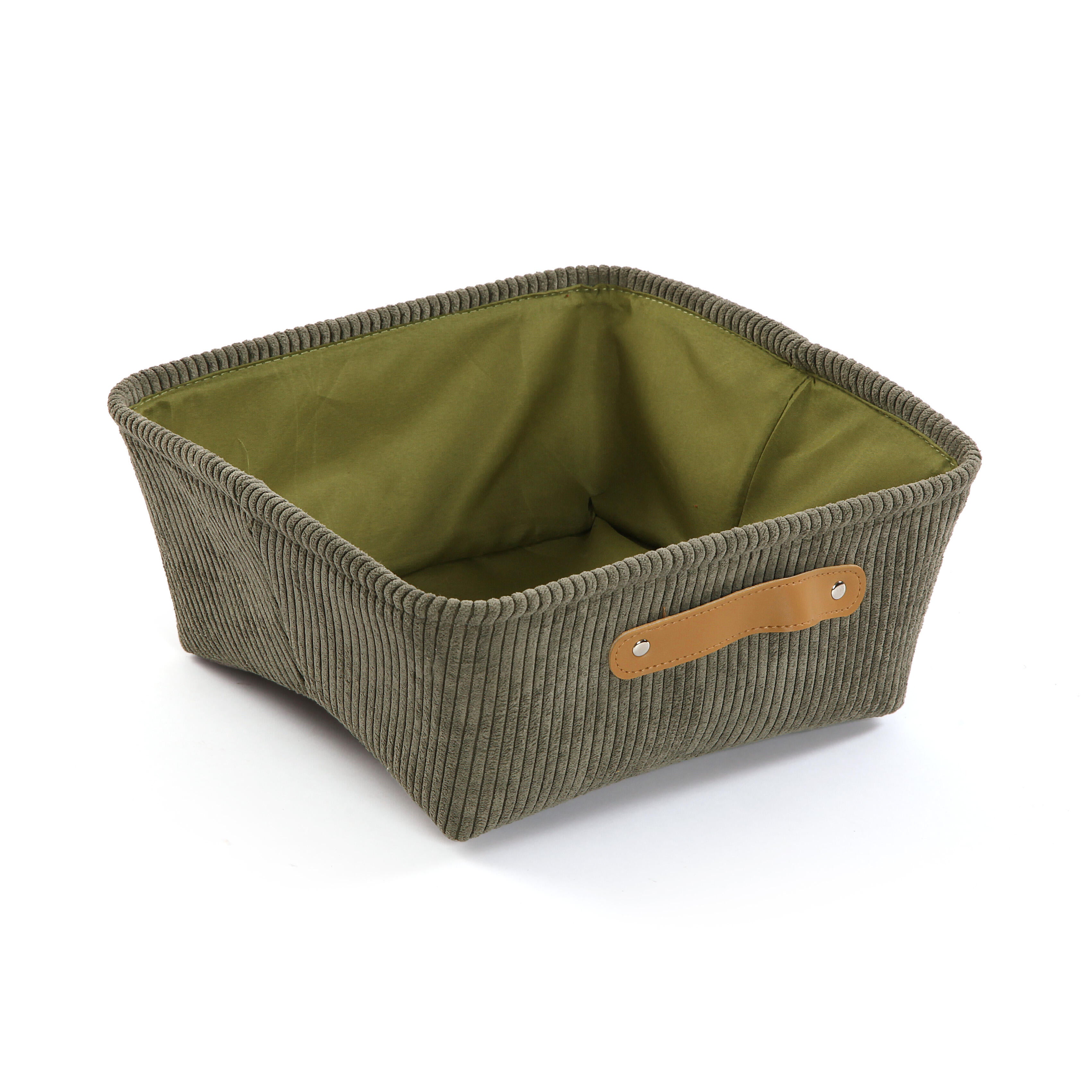 Cesta de algodón verde 21x32x10cm