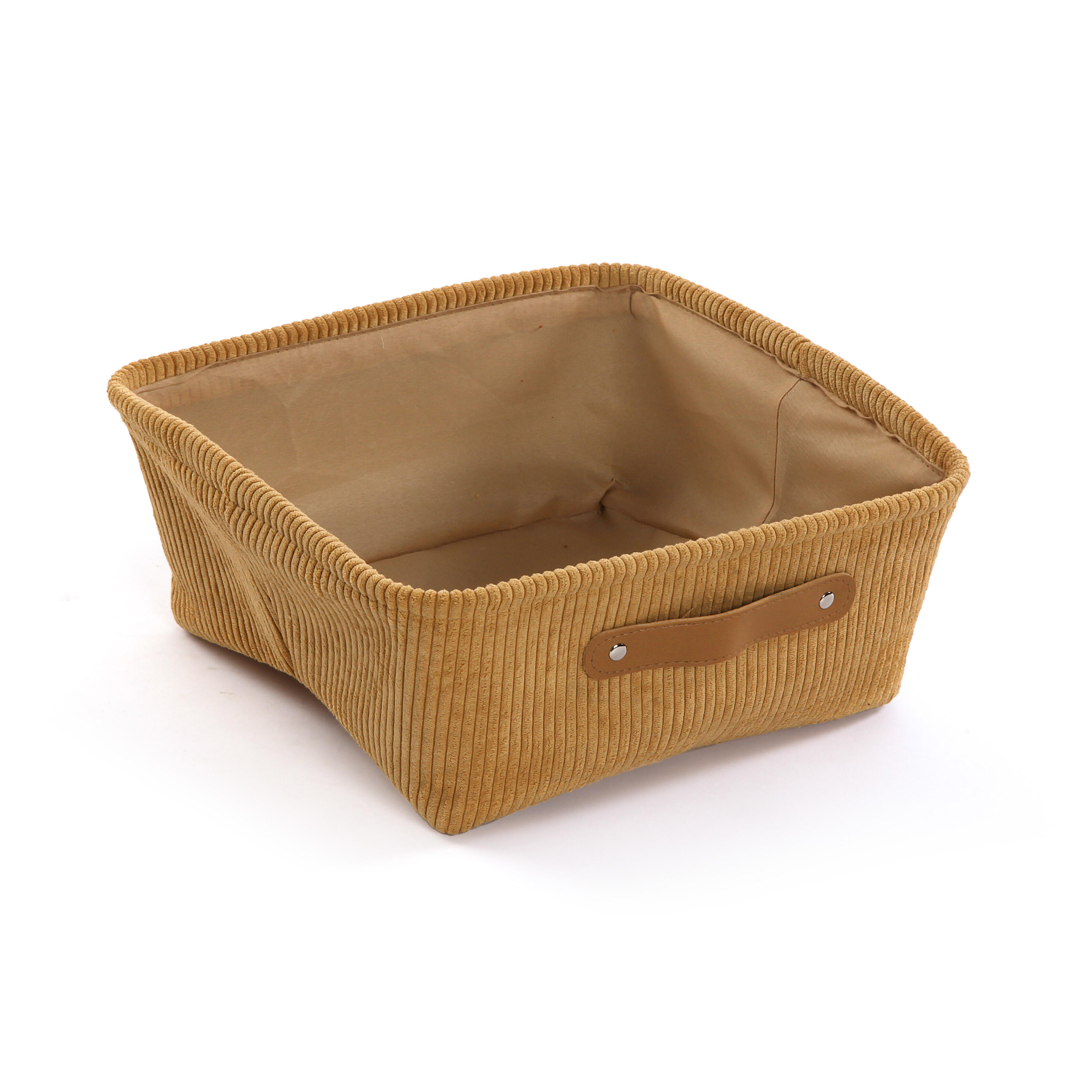 Cesta de algodón marrón 21x32x10cm