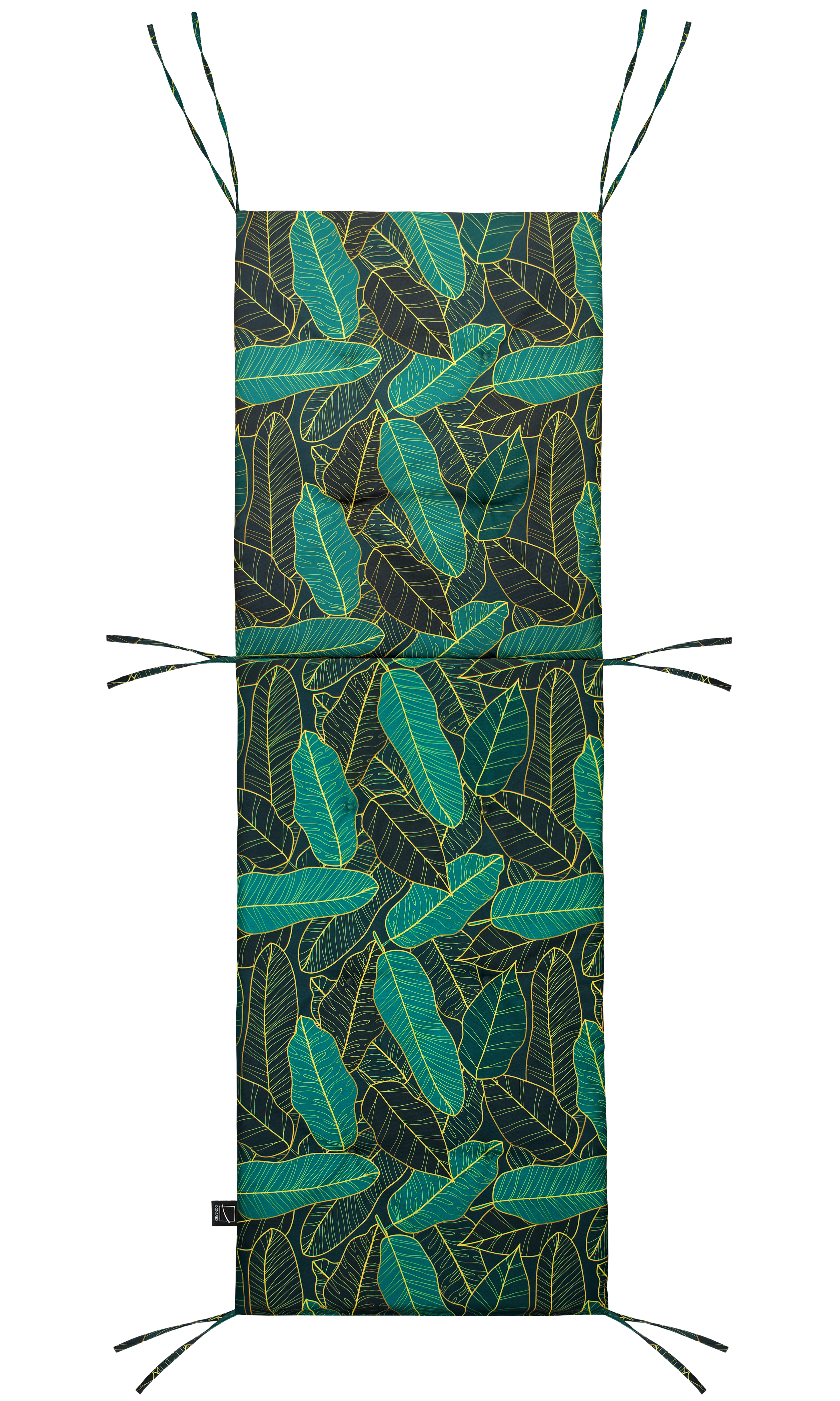 Poduszka na leżak ogrodowy Lana 200x65x6 cm zielona w liście Domarex