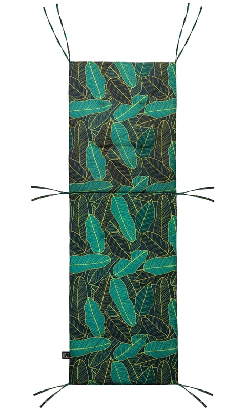 Poduszka na leżak ogrodowy Lana 200x65x6 cm zielona w liście Domarex