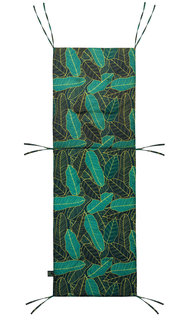 Poduszka na leżak ogrodowy Lana 200x65x6 cm zielona w liście Domarex