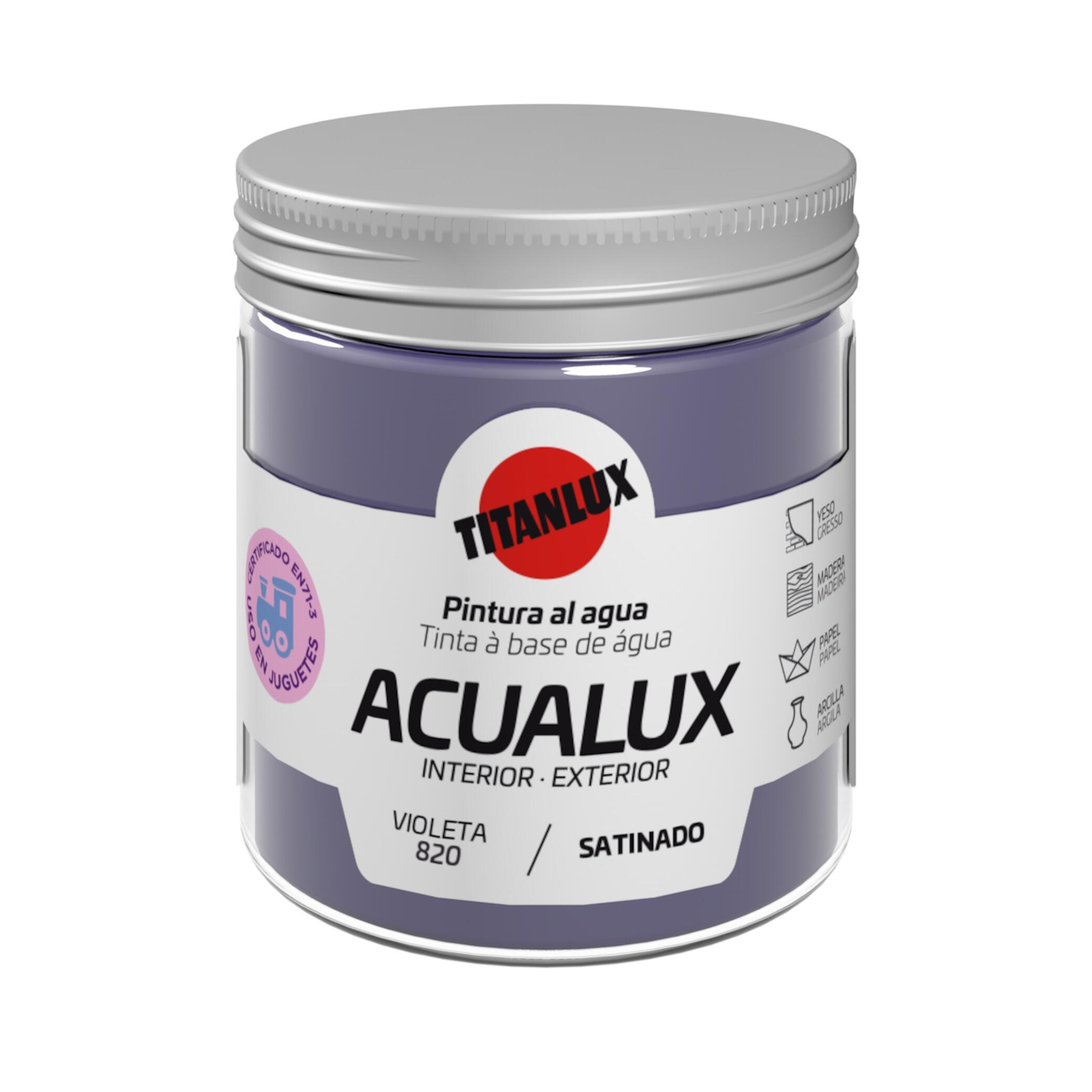 Pintura al agua acualux satinado violeta 75ml