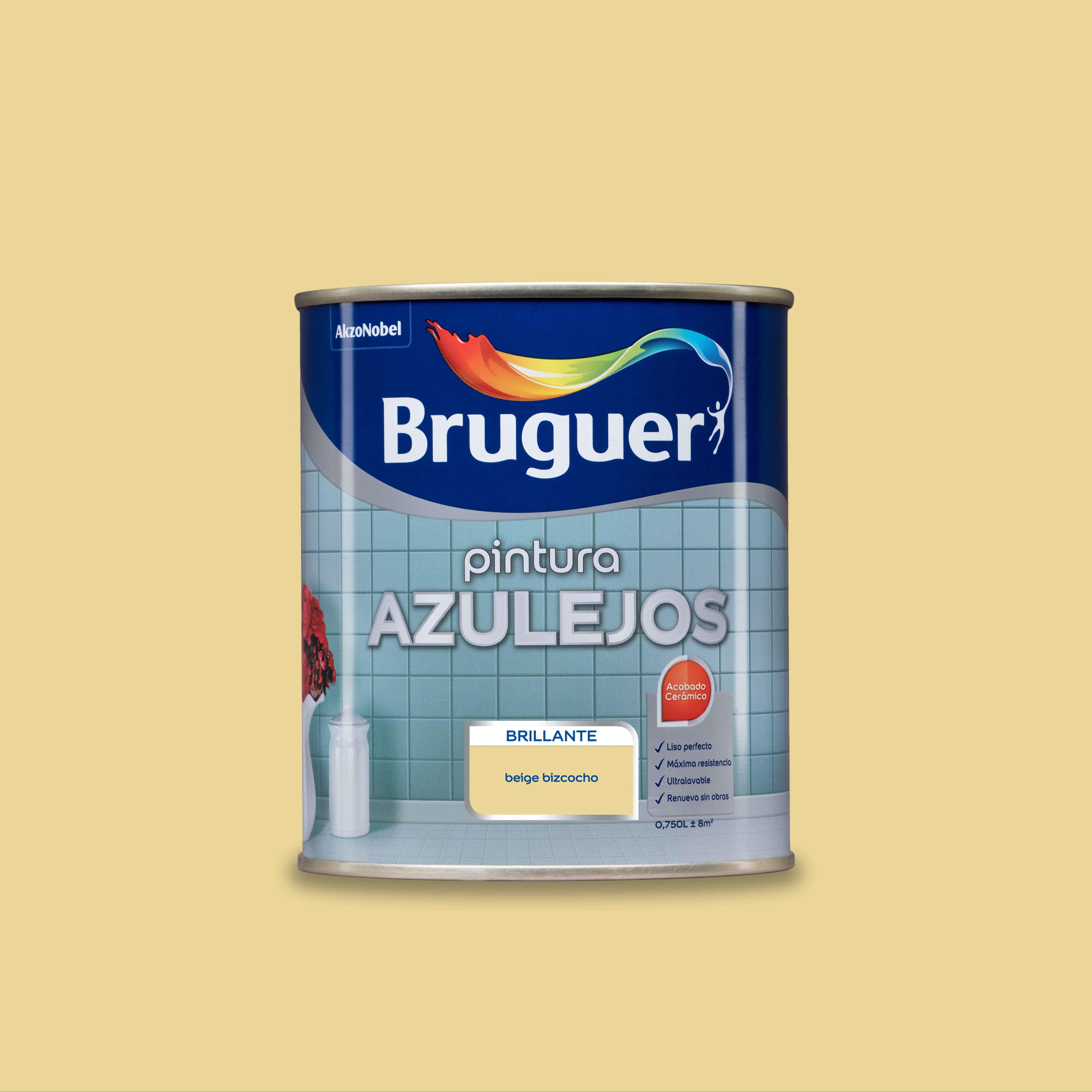 Esmalte de interior bruguer azulejos color bizcocho brillante 750ml para azulejos de pared