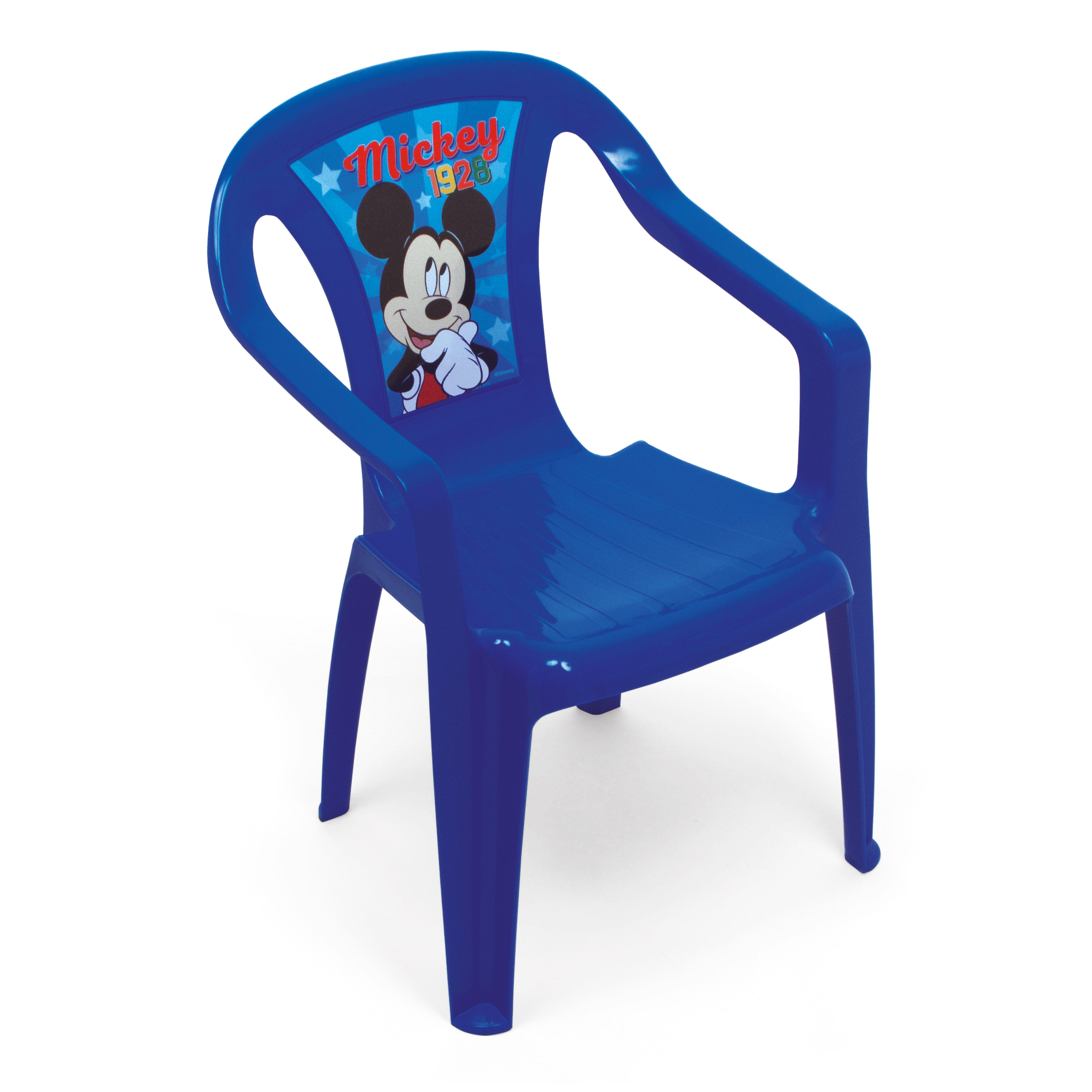 Silla de plástico infantil de mickey azul 36.5x51x40cm