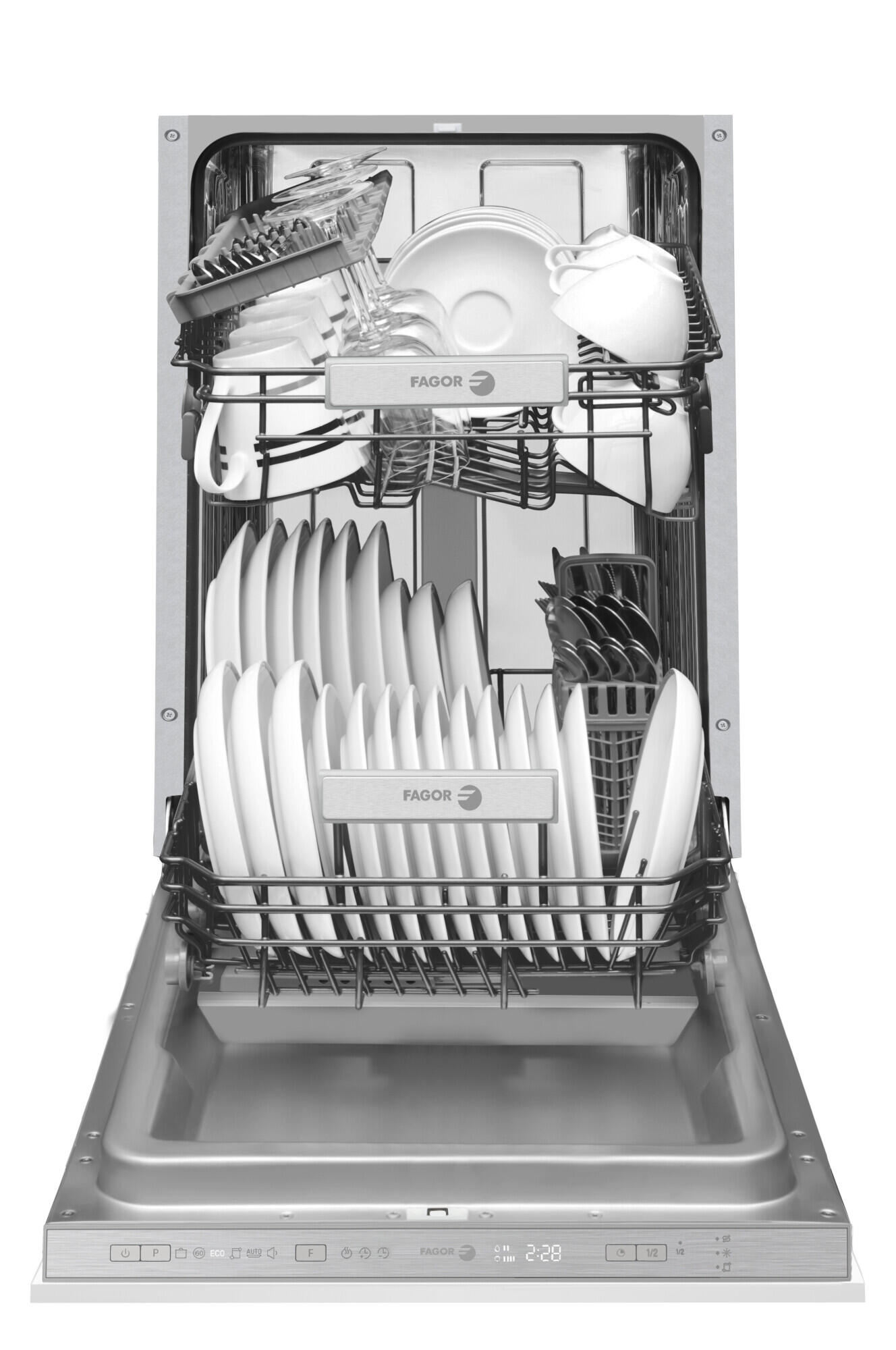 Lavavajillas FAGOR LAV 45CM ENCASTRE 4LVF-424IT 12 cubiertos 6 programas con inicio diferido blanco 45cm clase E - 2