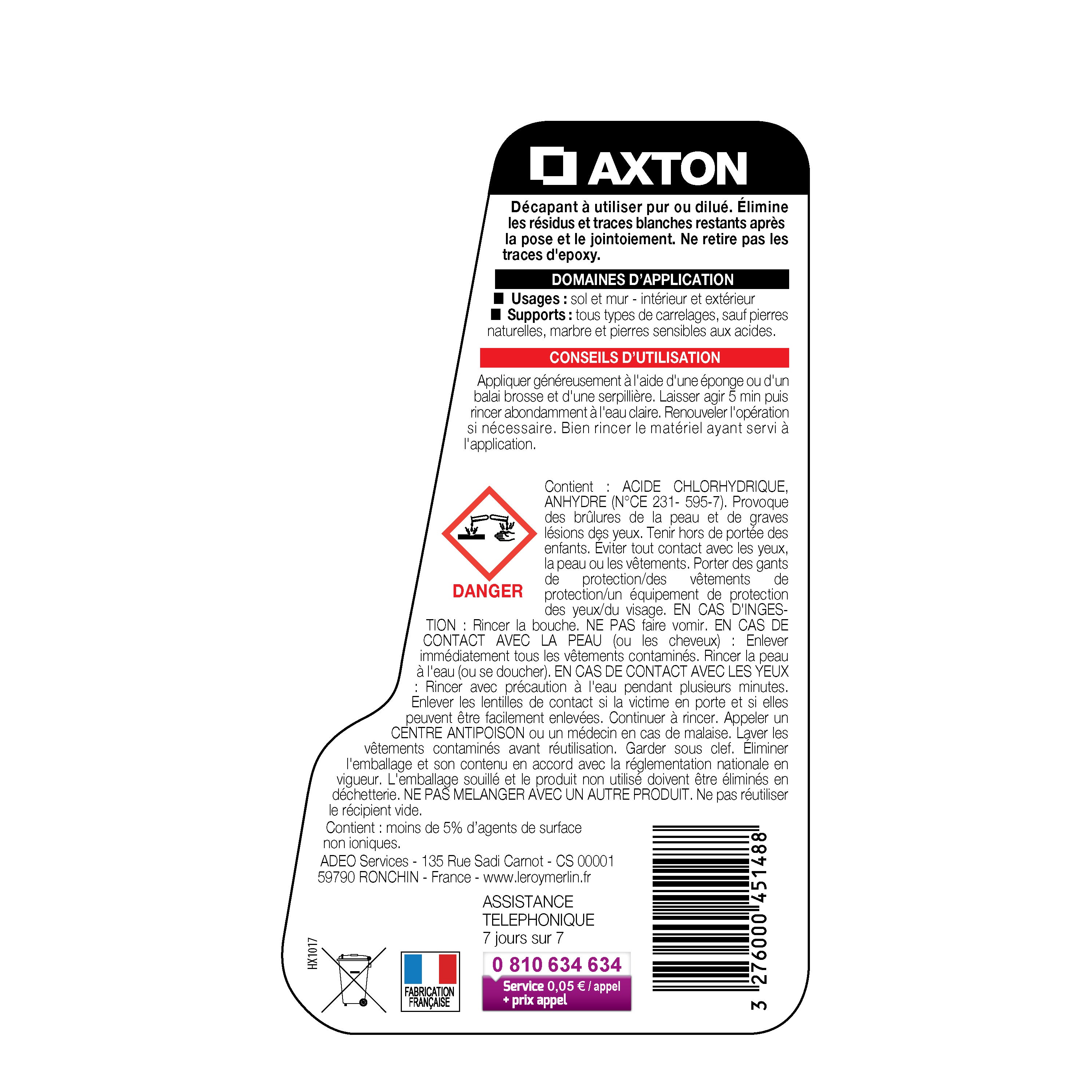Nettoyant pour surfaces résistantes aux acides 0.75 l AXTON - 5